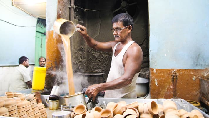 Bishwanath Ghosh has been perfecting his pour at Kolkata's Ghosh Cabin for over 40 years.