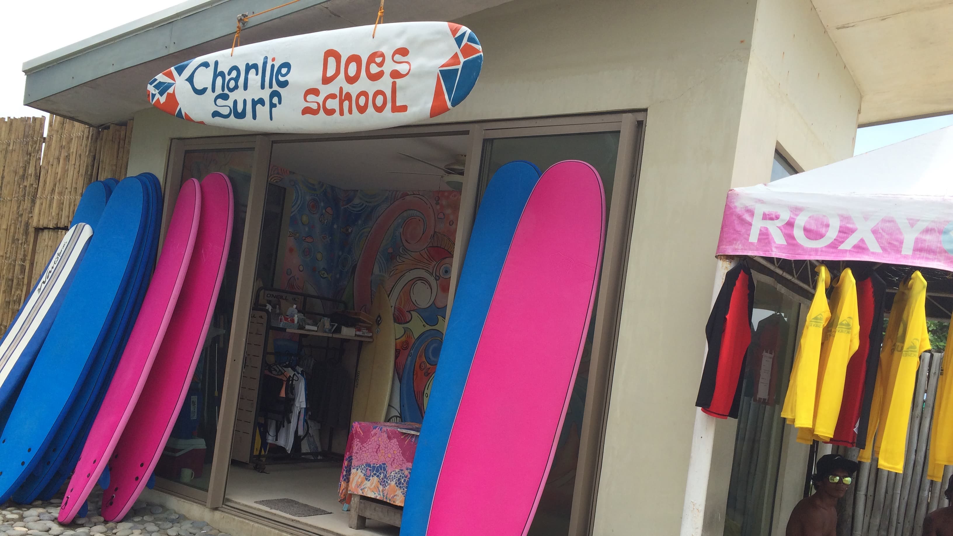 A surf shop in the Philippines town Baler, where some surfing scenes from Apocalypse Now were filmed.