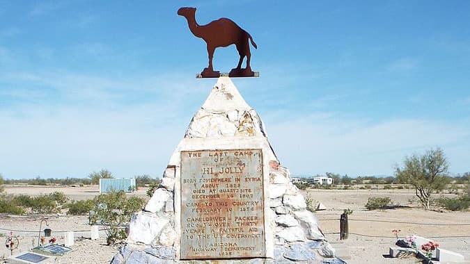 The Hi Jolly Monument in Quartzsite, Arizona.