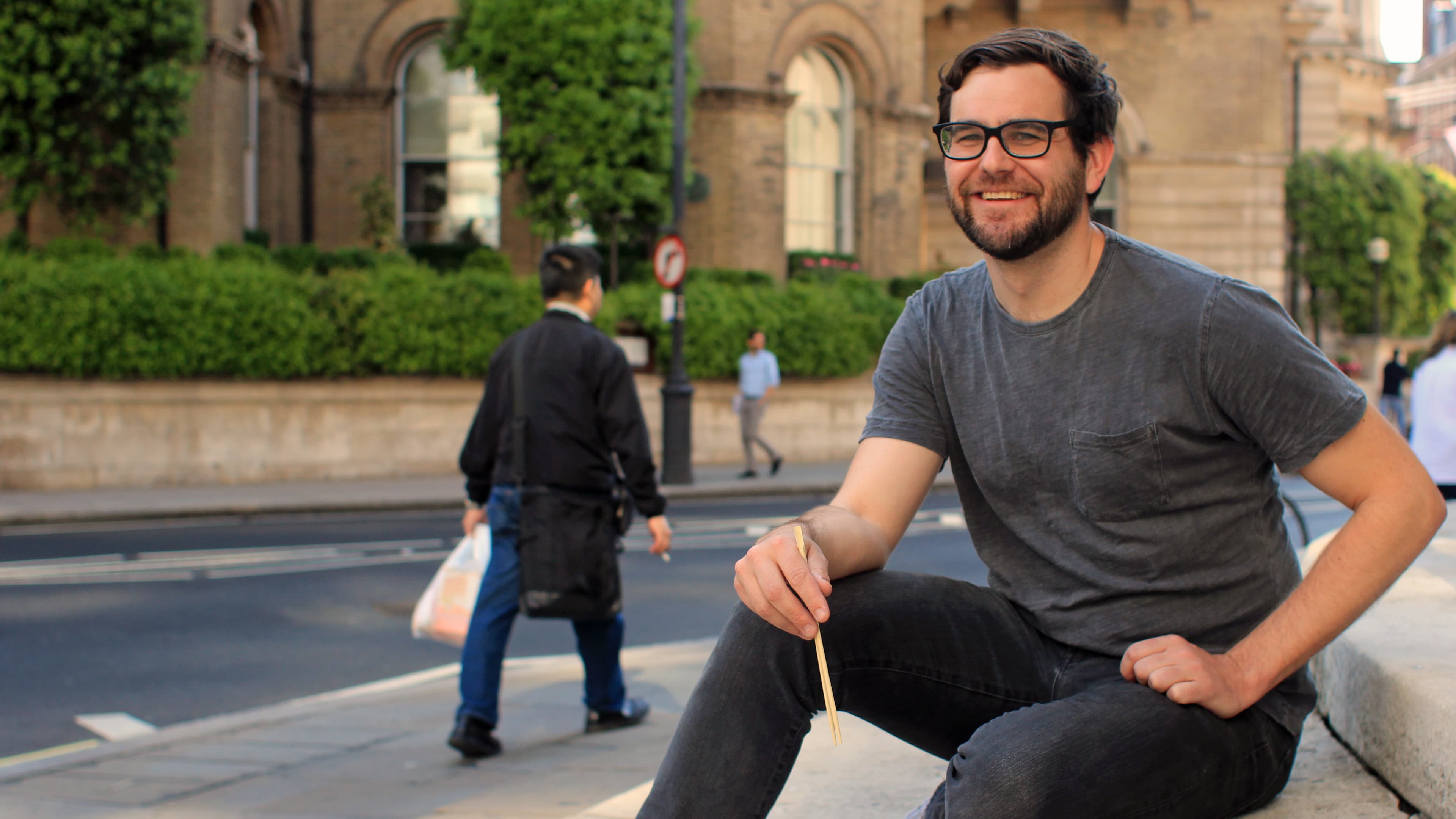 Christopher St. Cavish outside the BBC London office