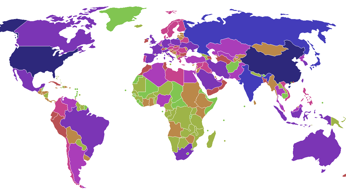 Carbon dioxide emissions by country 2014