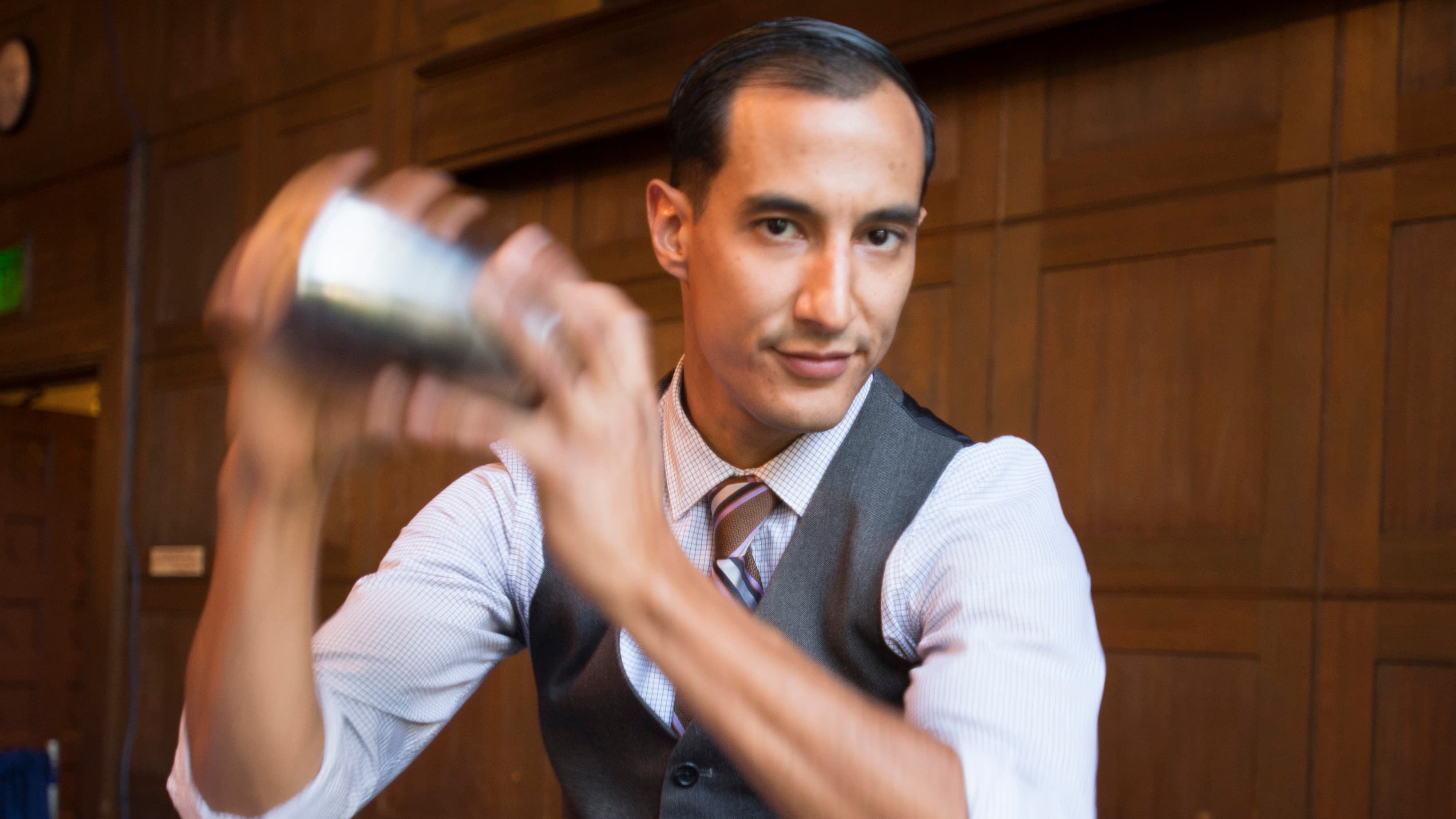 Tony Gurdian, at Imperial in Portland, Oregon, uses his homemade switchel to make a drink called The Haymaker's Revival.