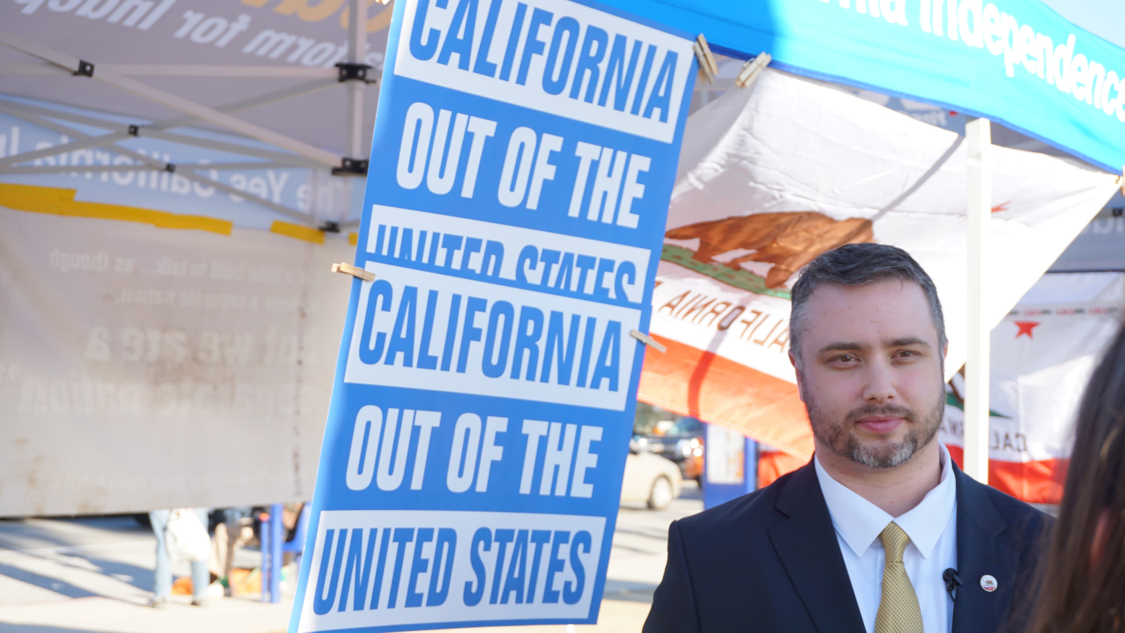 Louis Marinelli is head of the Yes California independence campaign, but he doesn't live in California. His home is in Russia.