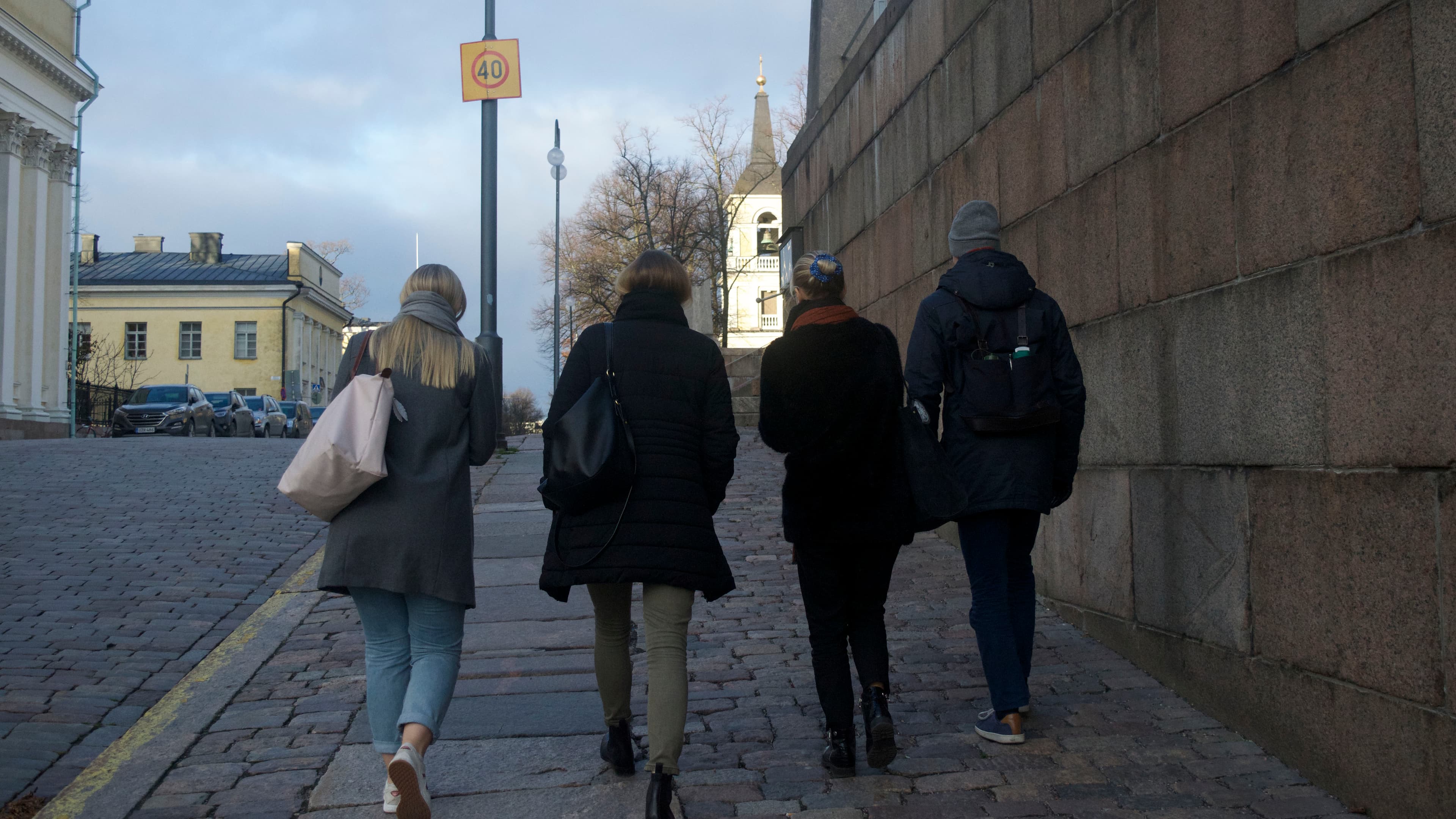 women walking down the street in Helsinki