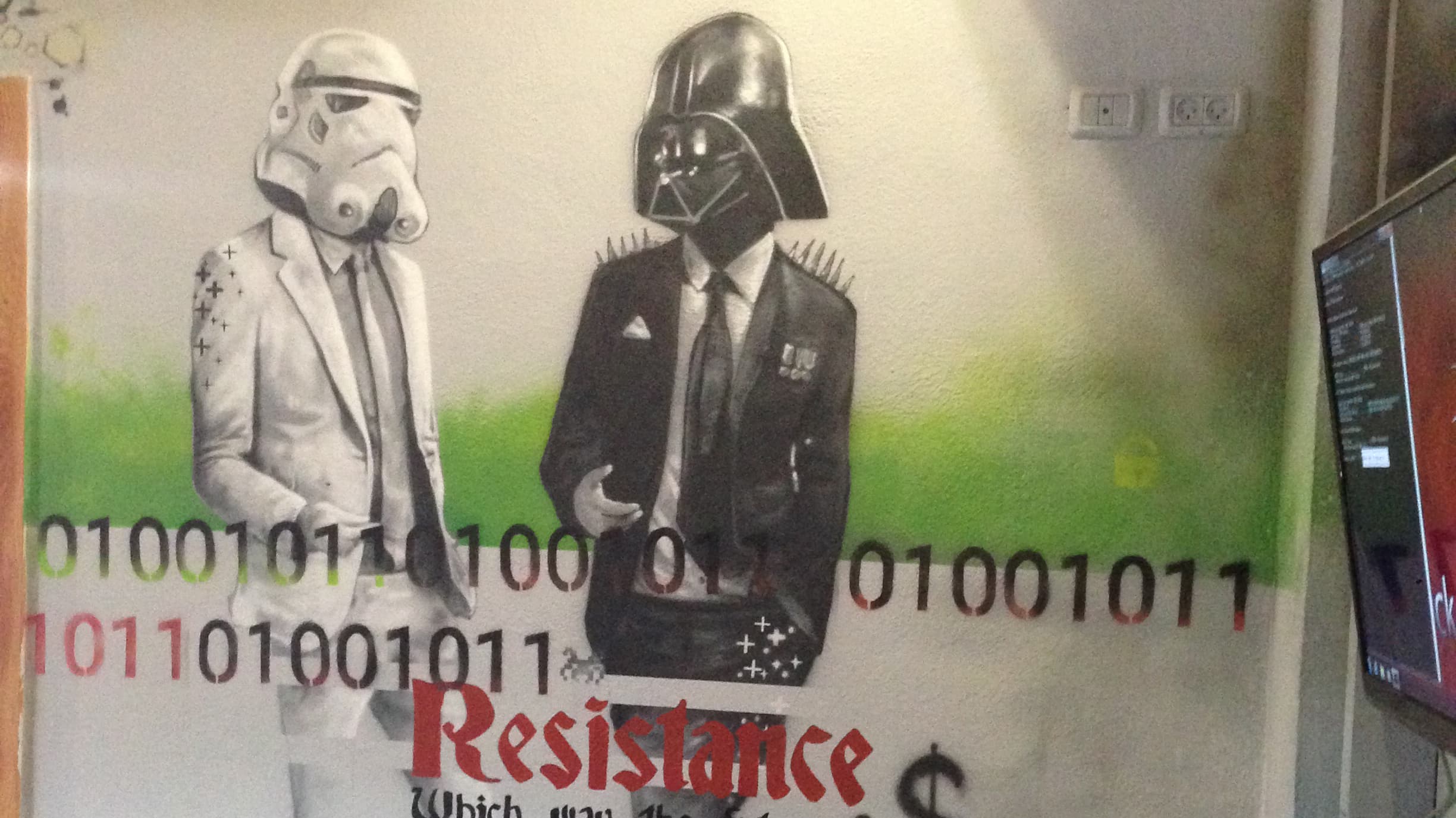 Darth Vader and his storm troopers terrorize the galaxy as hackers.