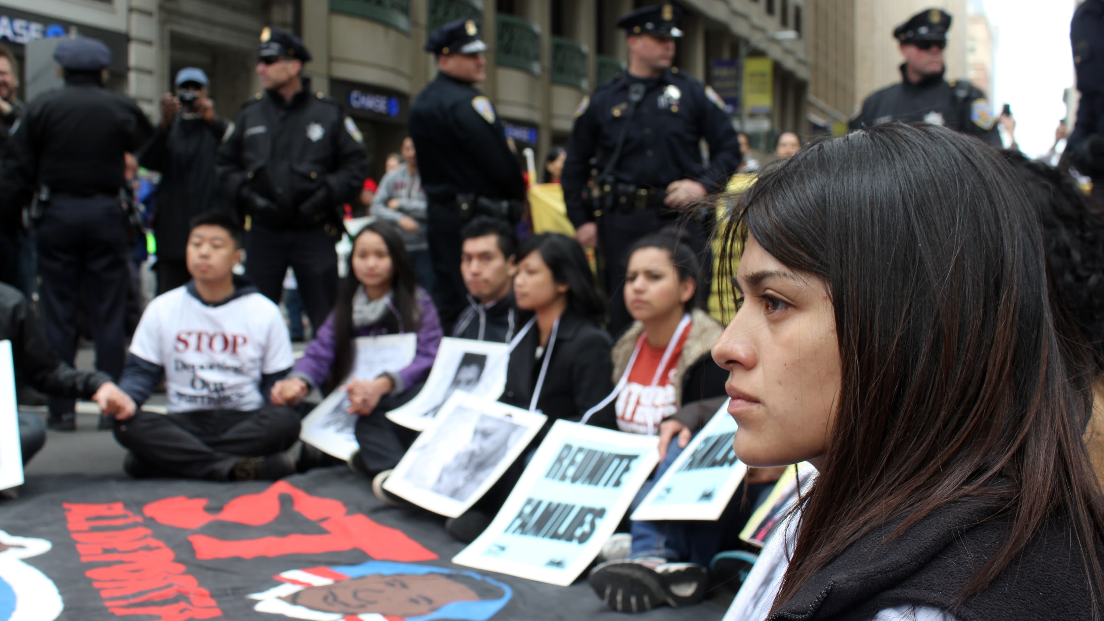 Gabriela García, who crossed the US-Mexico border illegally with her family when she was three, recently protested for immigrant rights in downtown San Francisco. She was arrested and released for her civil disobedience the same day. "I’m undocumented. I’