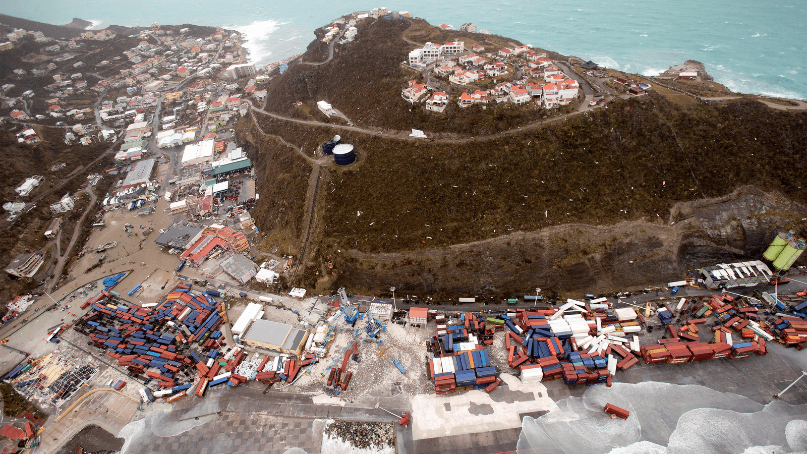Hurricane Irma damage on Dutch St Martin