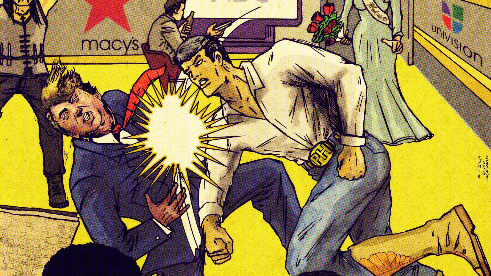 El Peso Hero punches out Donald Trump