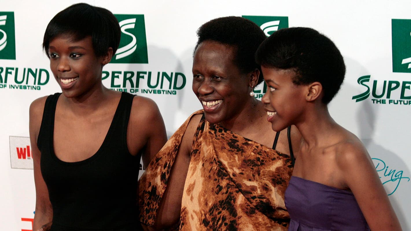 Esther Mujawayo and her daughters Amelia and Amanda.