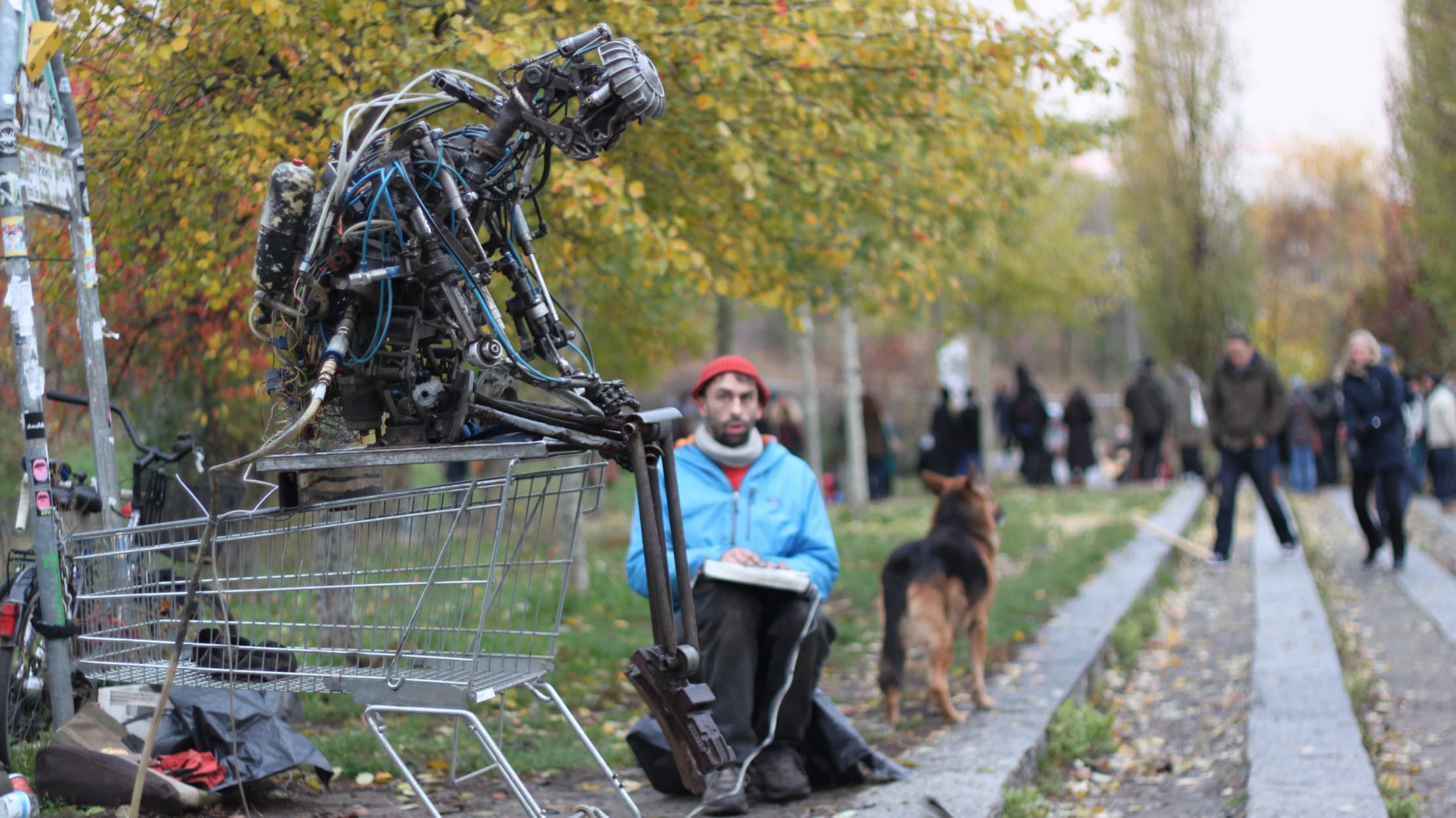 Berlin artist Kolja Kugler and his animatronic puppet Sir Elton Junk.