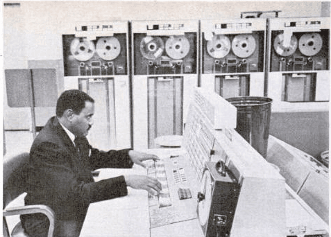 Clyde Foster analyzing data for NASA