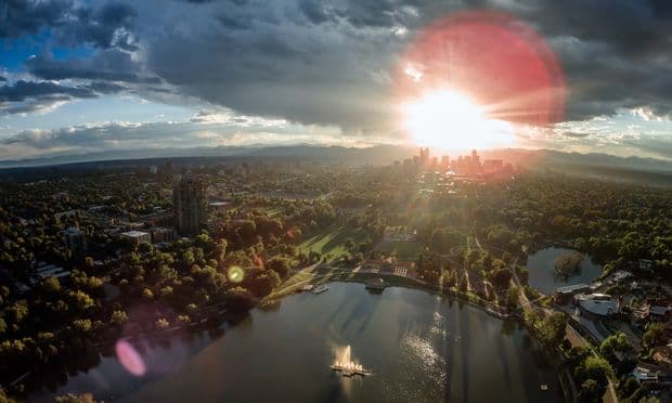 High above Denver's City Park
