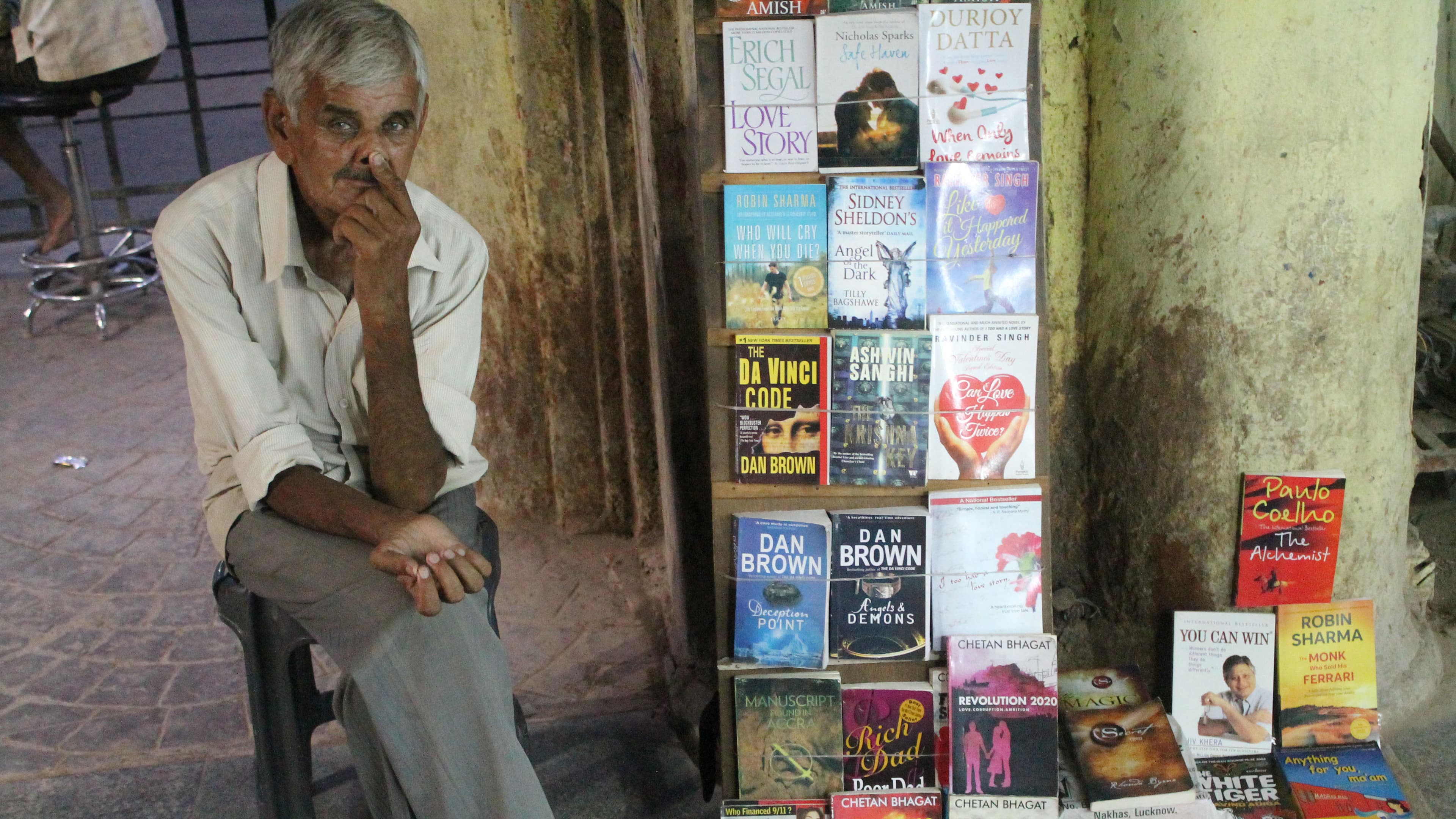 I tried to buy a Hindi book in Lucknow, but they're not that easy to find.  Most of the books for sale seem to be English titles.