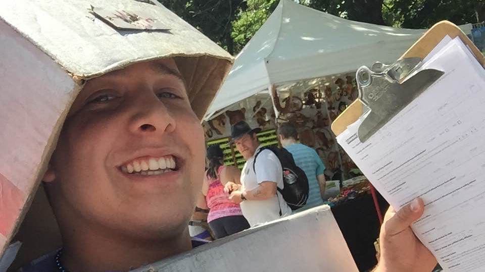 Antonio Valdovinos, a DREAMer who started La Machine Field Operations, tries to get out the vote.