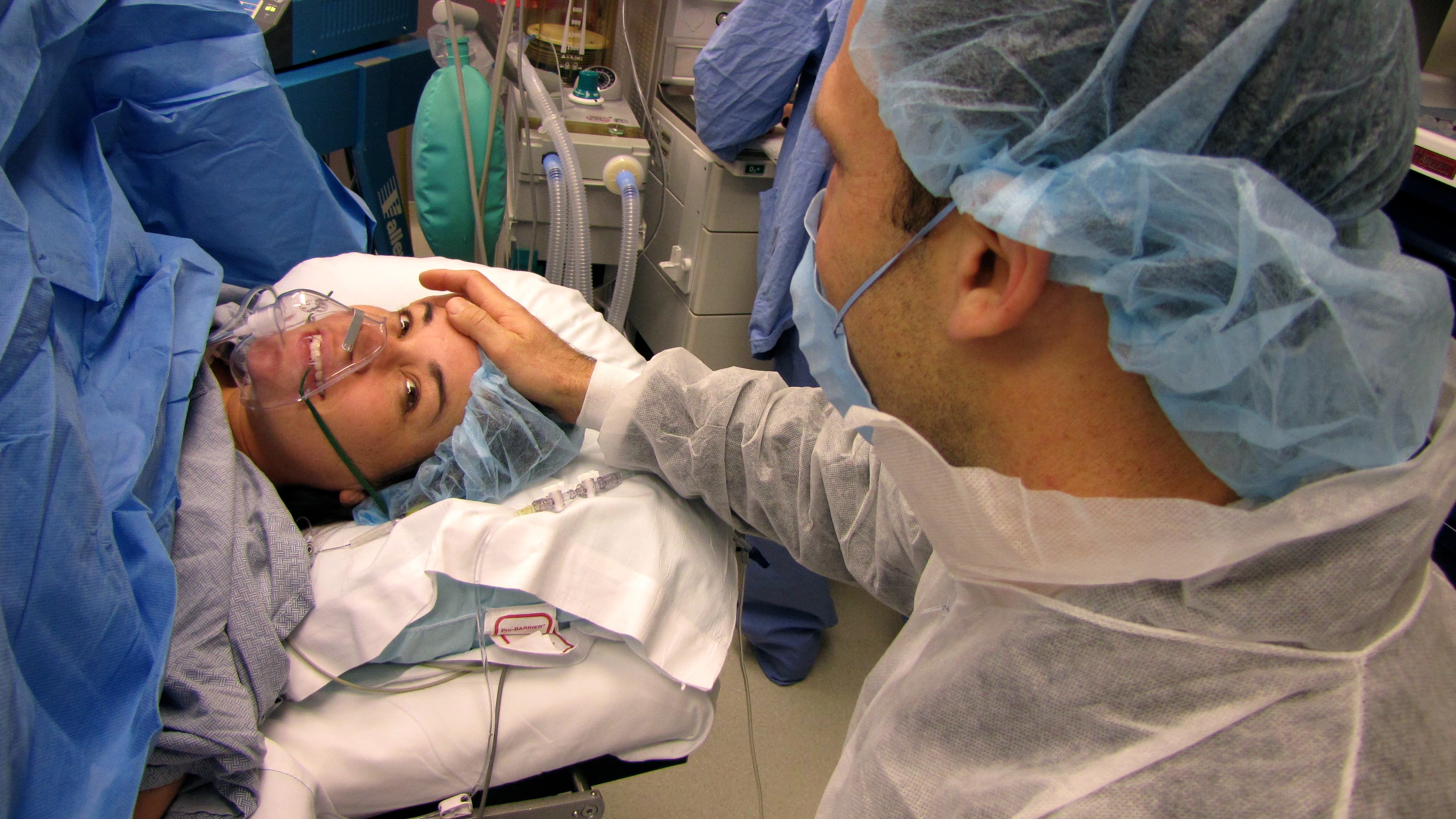 Kate Mitchell undergoes a cesarean section