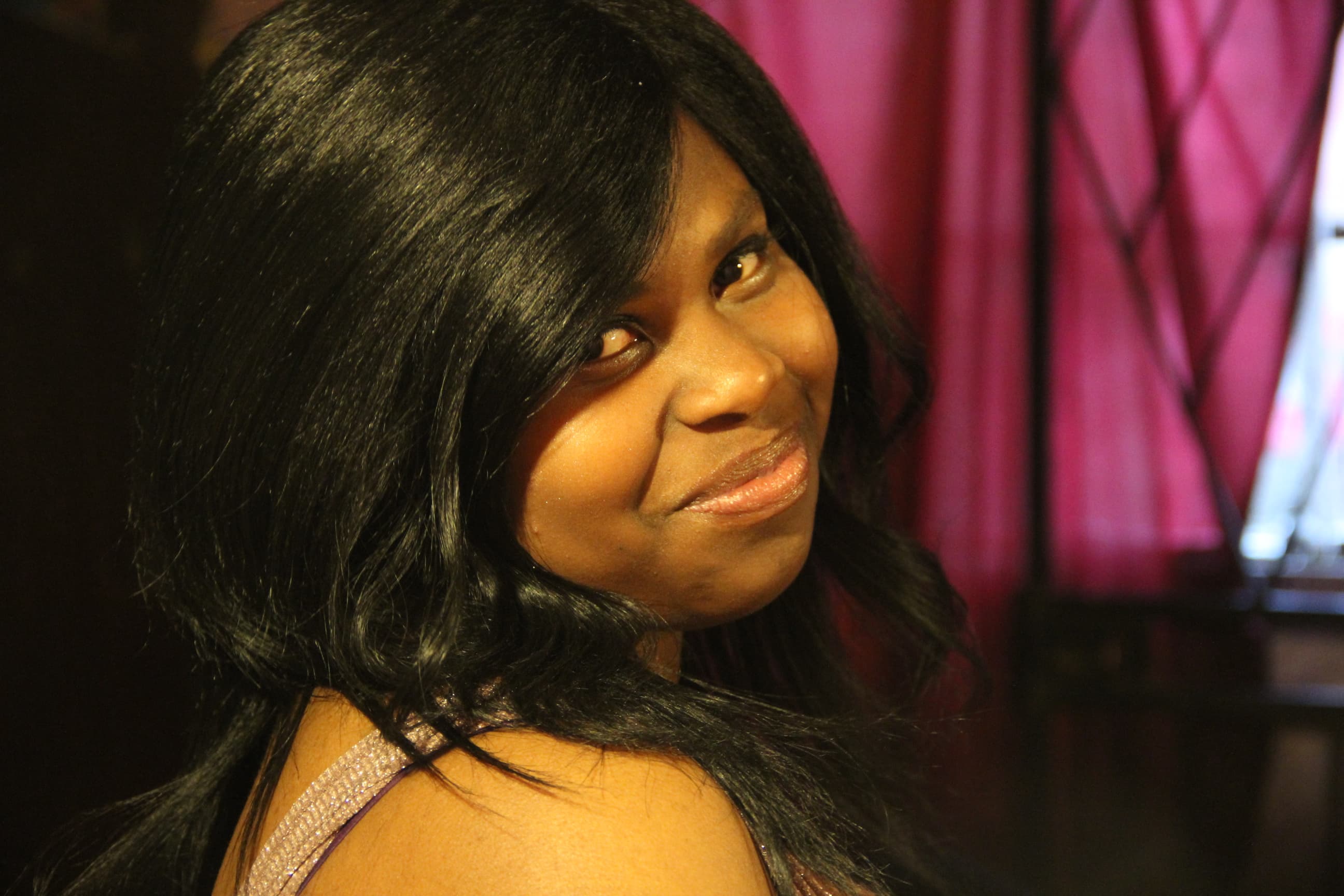 Tandie all dressed up for the prom.