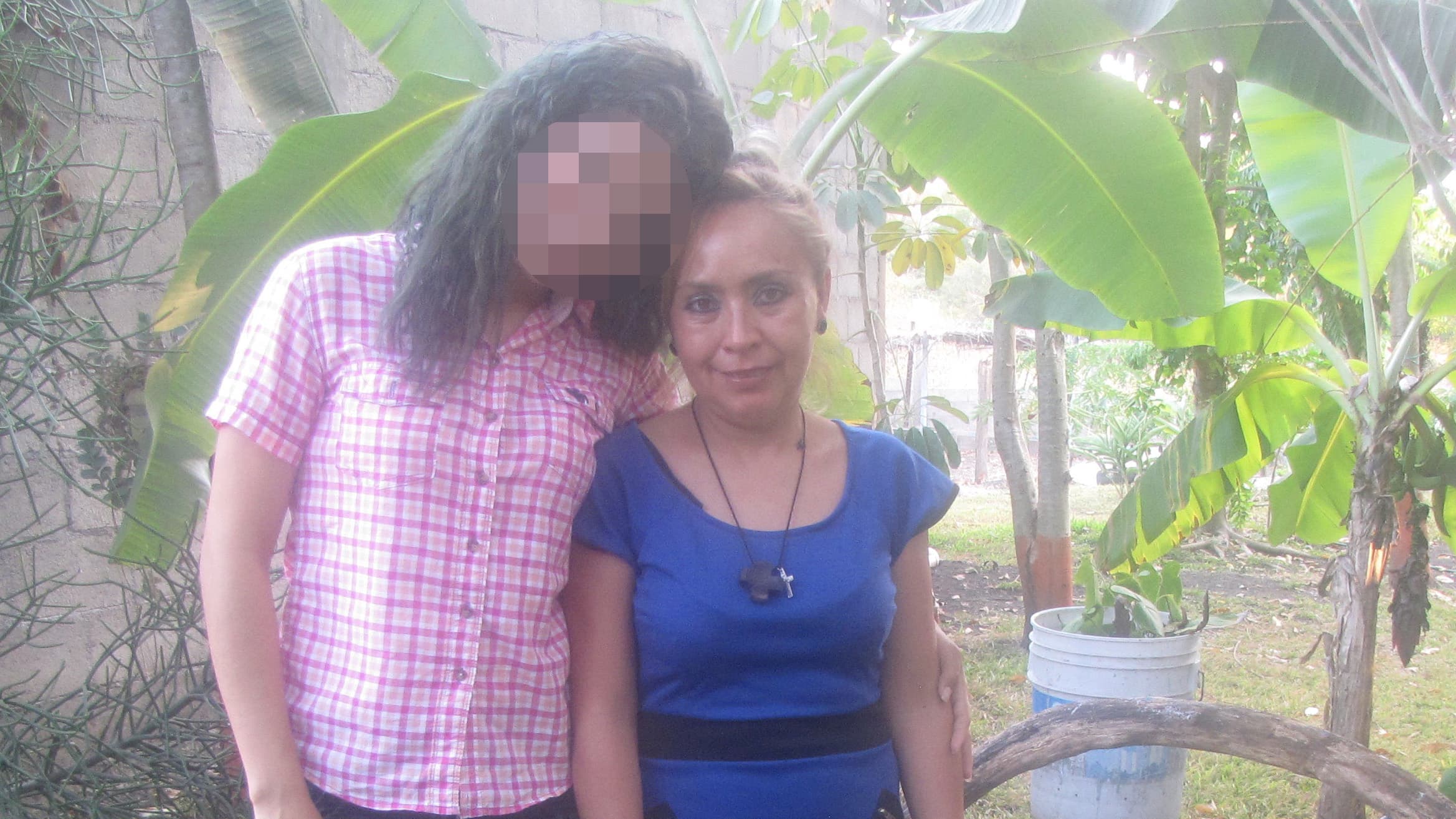 Mona (left) with Elvira Gordillo Rivera in Rivera's garden in Comalapa, Mexico.