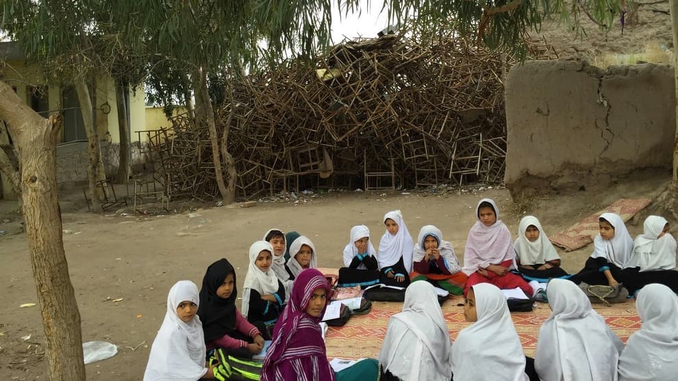 A school refurbished with US funding in Nangarhar province in February.