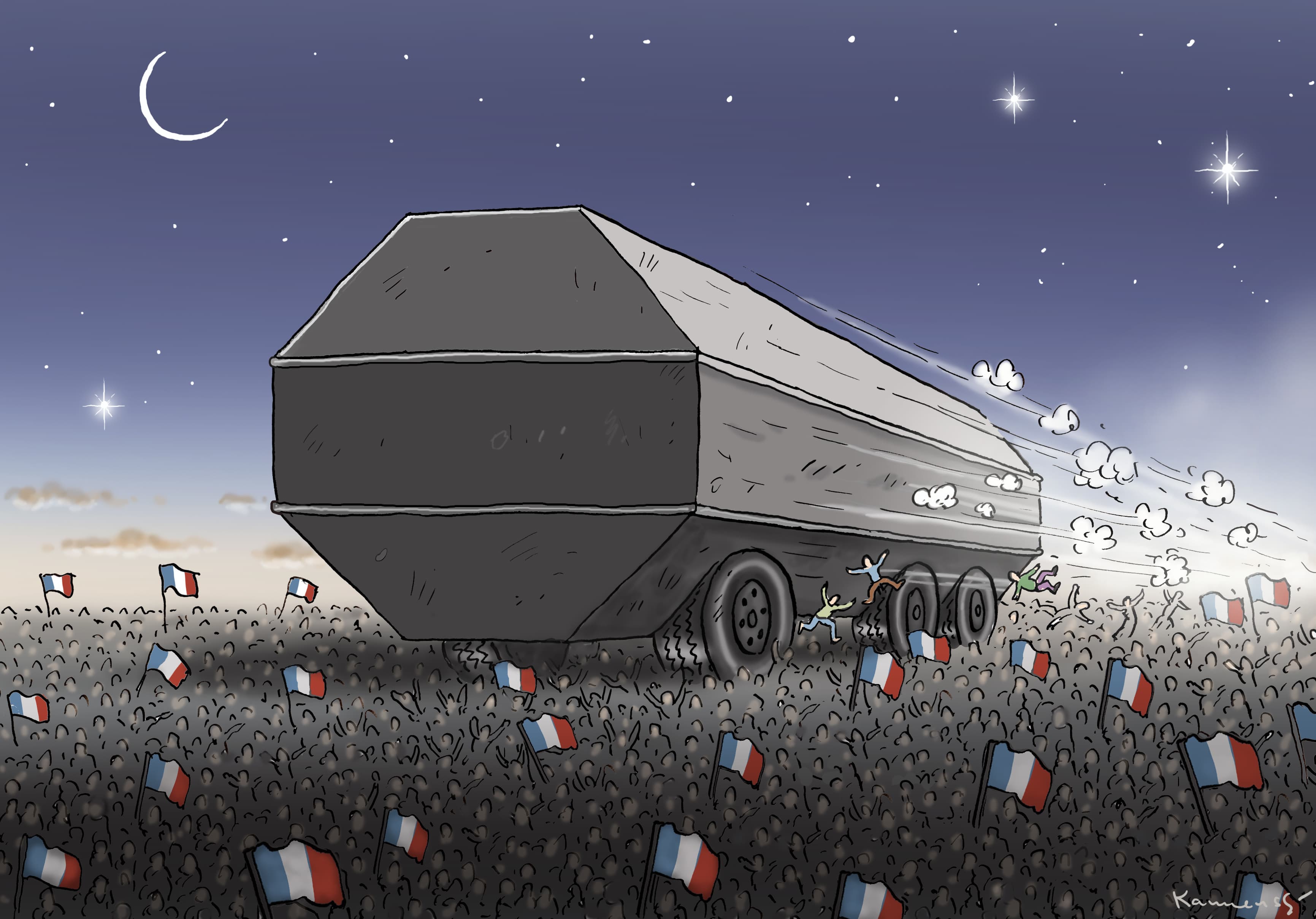 Cartoon honoring victims of Nice violence