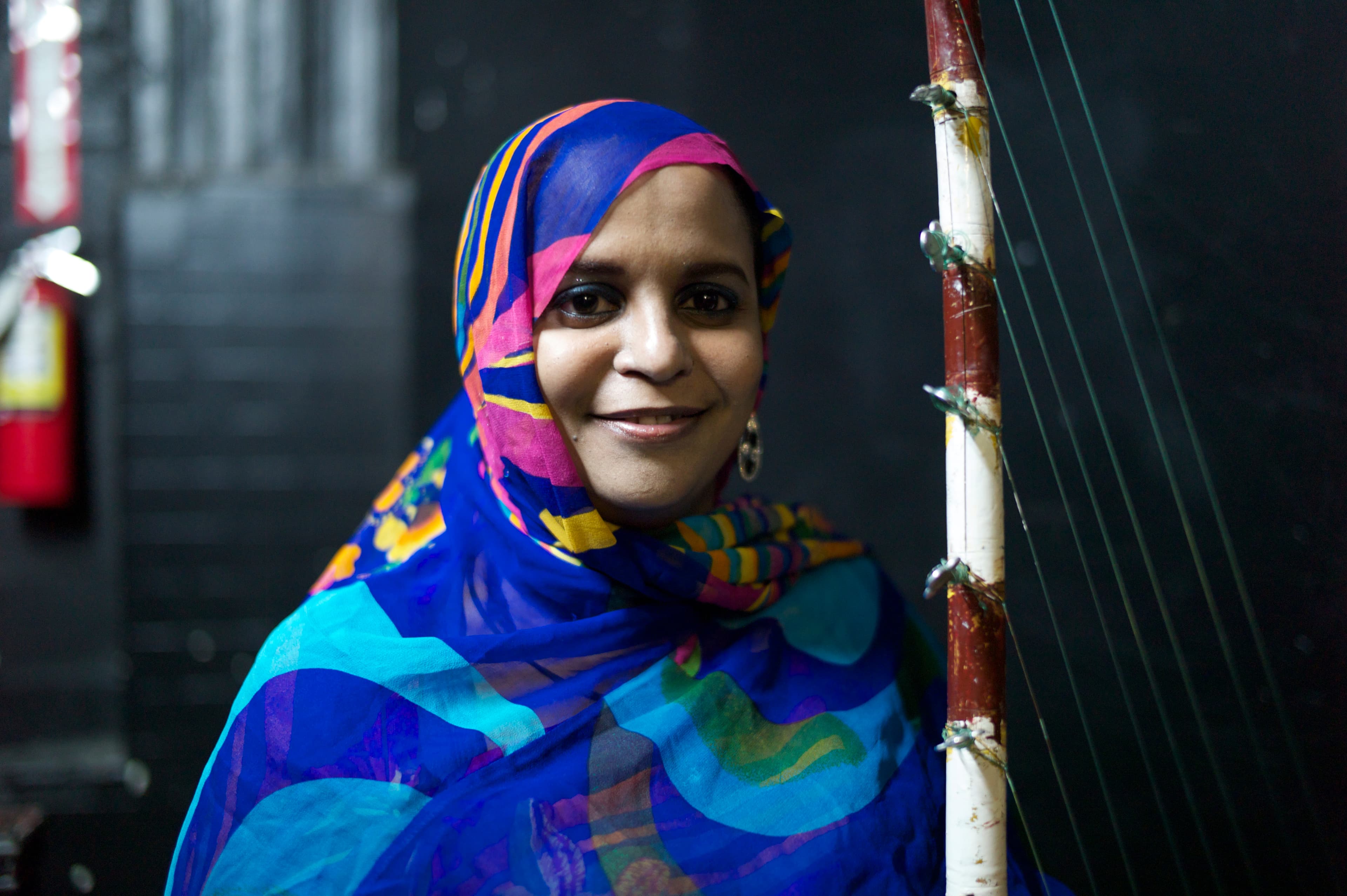 Mauritania singer Noura Mint Seymali backstage in January 2013