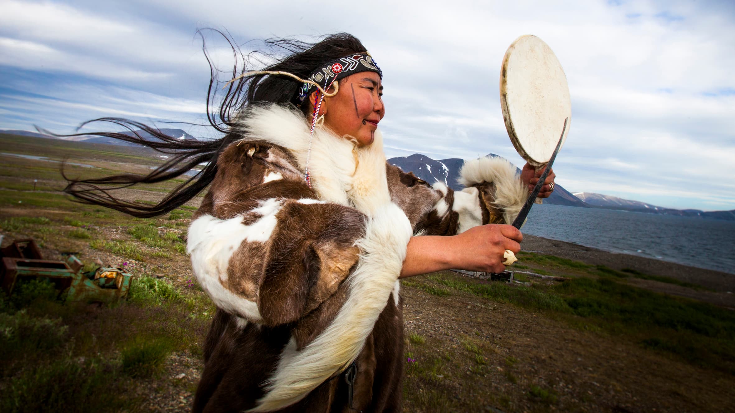Olga Letykai, one of Far East Russia's best known throat singers, this summer in Chukotka.