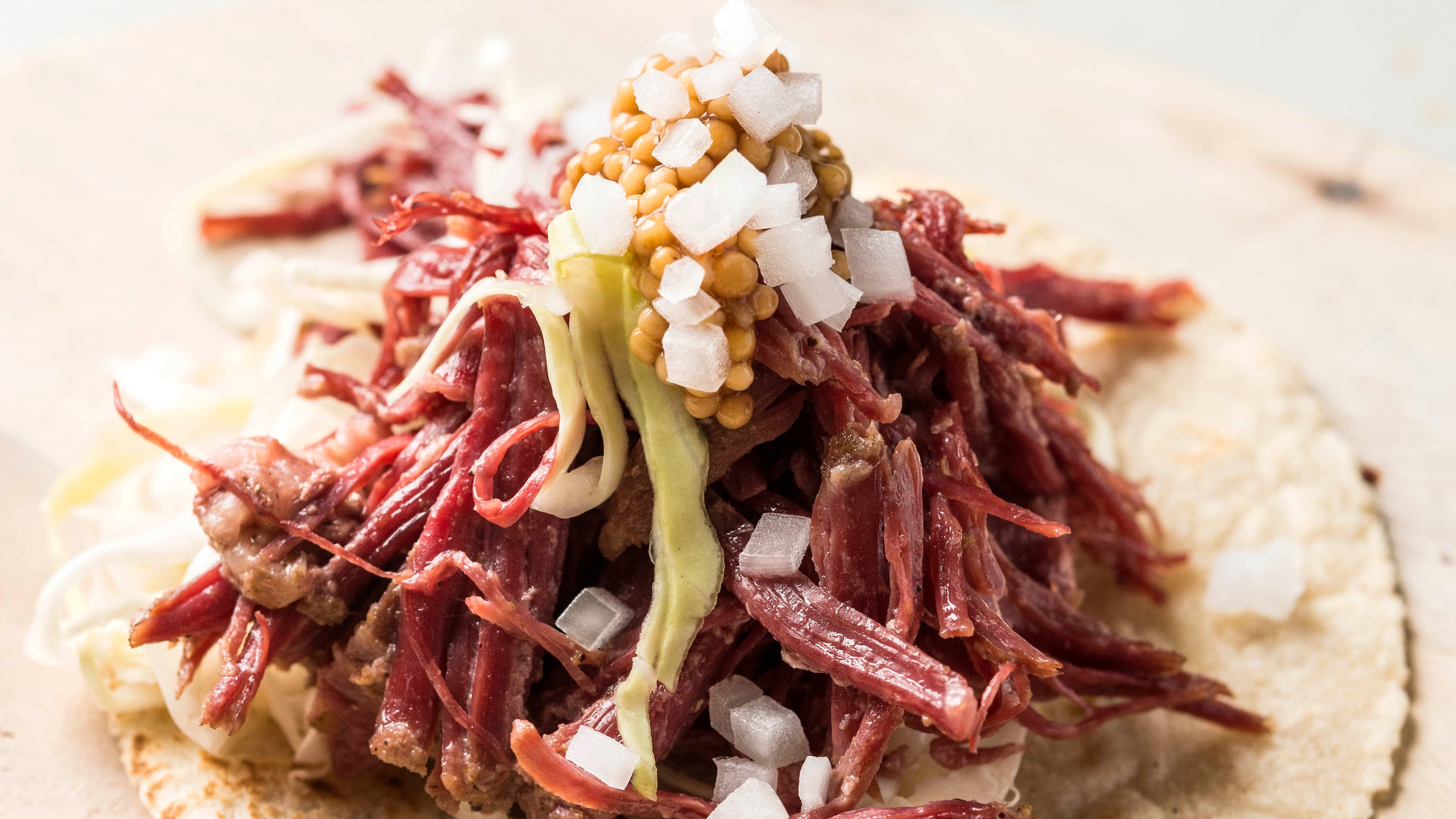 Alex Stupak's pastrami taco.