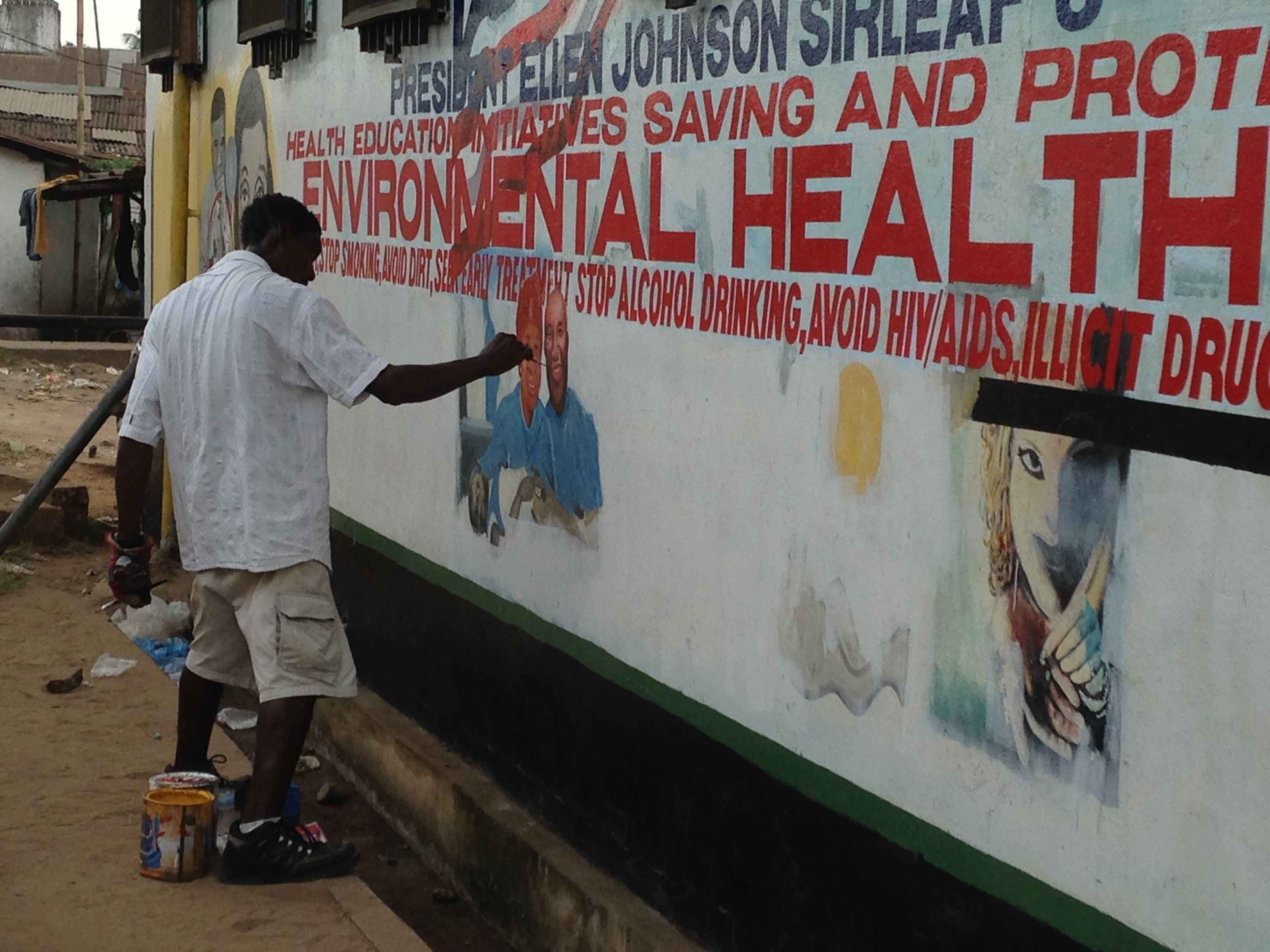 At Redemption Hospital in Liberia, health workers screen patients for Ebola at the entrance to the facility, cleaning them off with a chlorine solution, taking their temperature and asking a series of questions. "At our hospital we have tried to create a