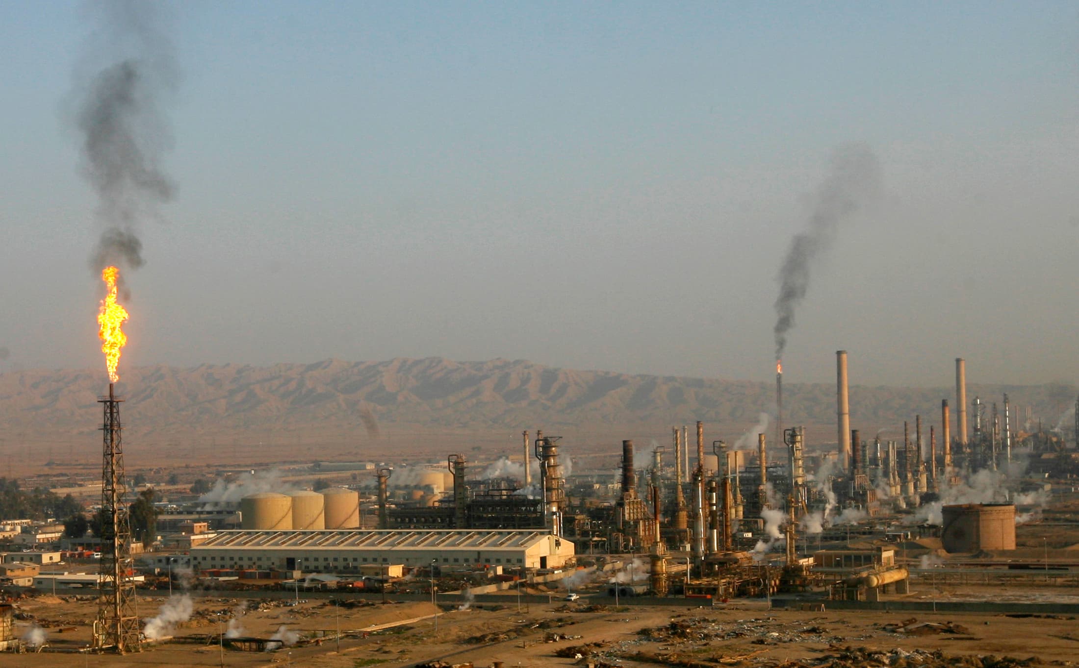 A general view of the Baiji oil refinery, Iraq's largest, in 2009. Today it's being held — barely — by Iraqi forces against ISIS fighters.