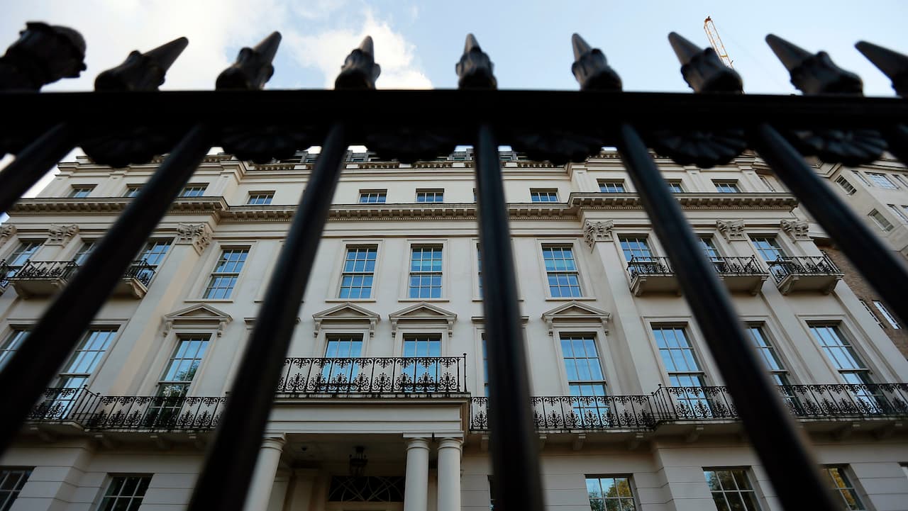 This Nov. 5, 2012 photo shows a 45-bedroom mansion in the upscale Knightsbridge neighborhood of London