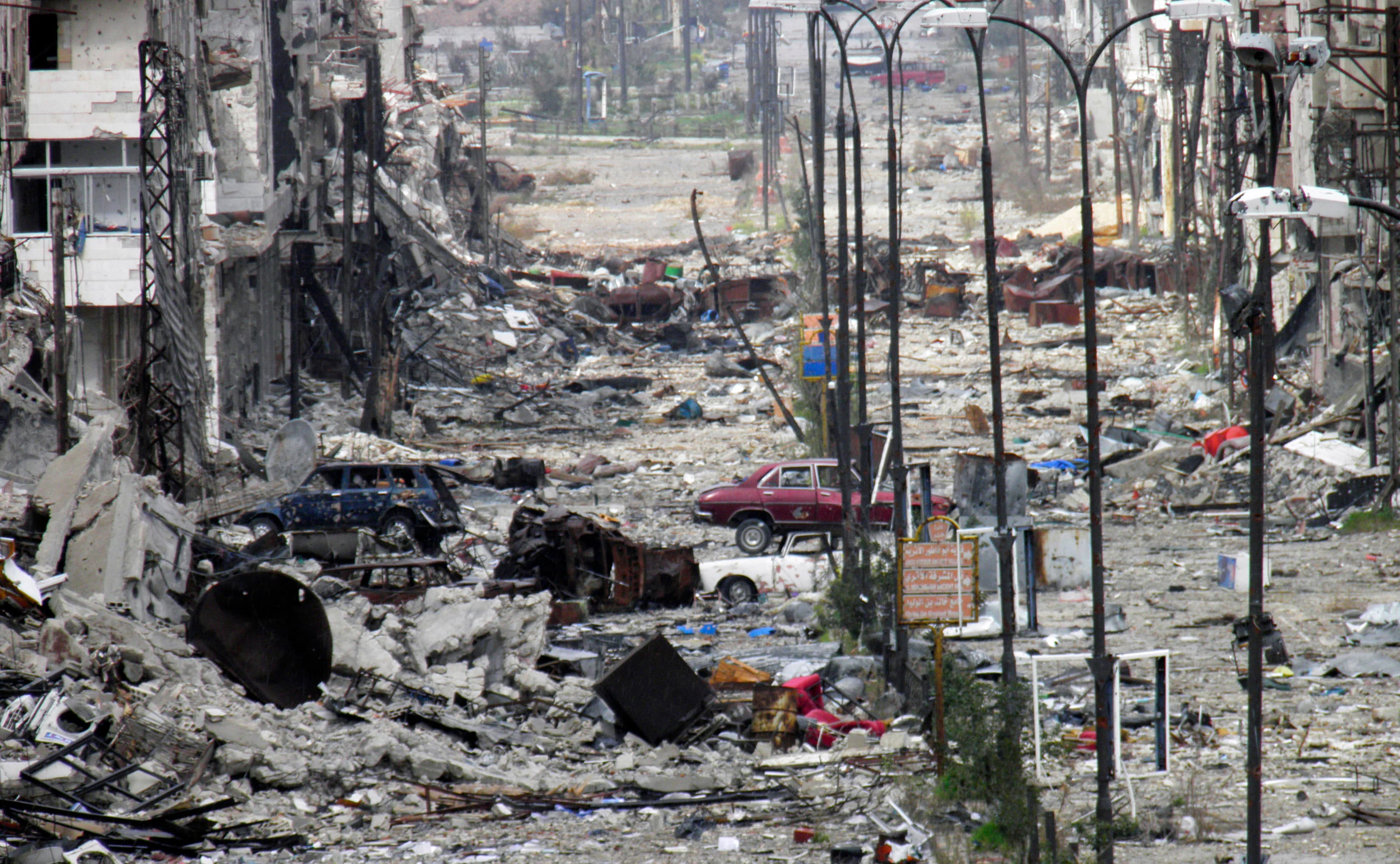Much of Homs is a devastated and deserted wasteland. This photo is from March.