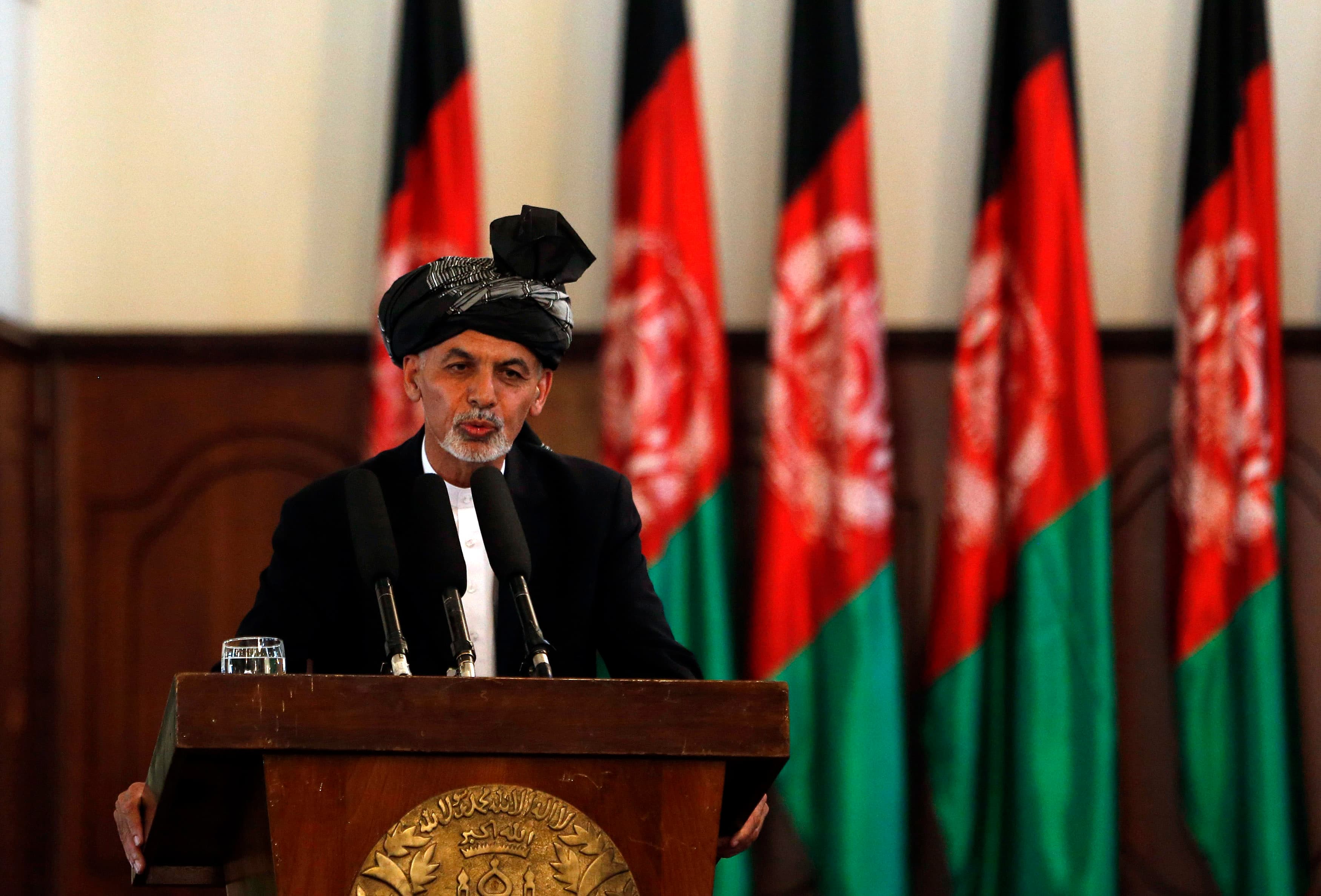 Afghanistan's new President Ashraf Ghani Ahmadzai speaks during his inauguration as president in Kabul on September 29, 2014.