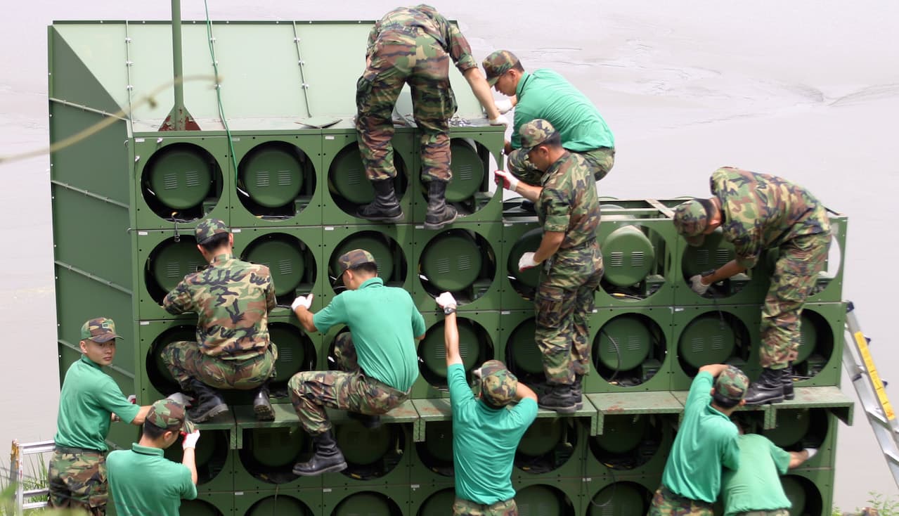 Korea propaganda loudspeakers