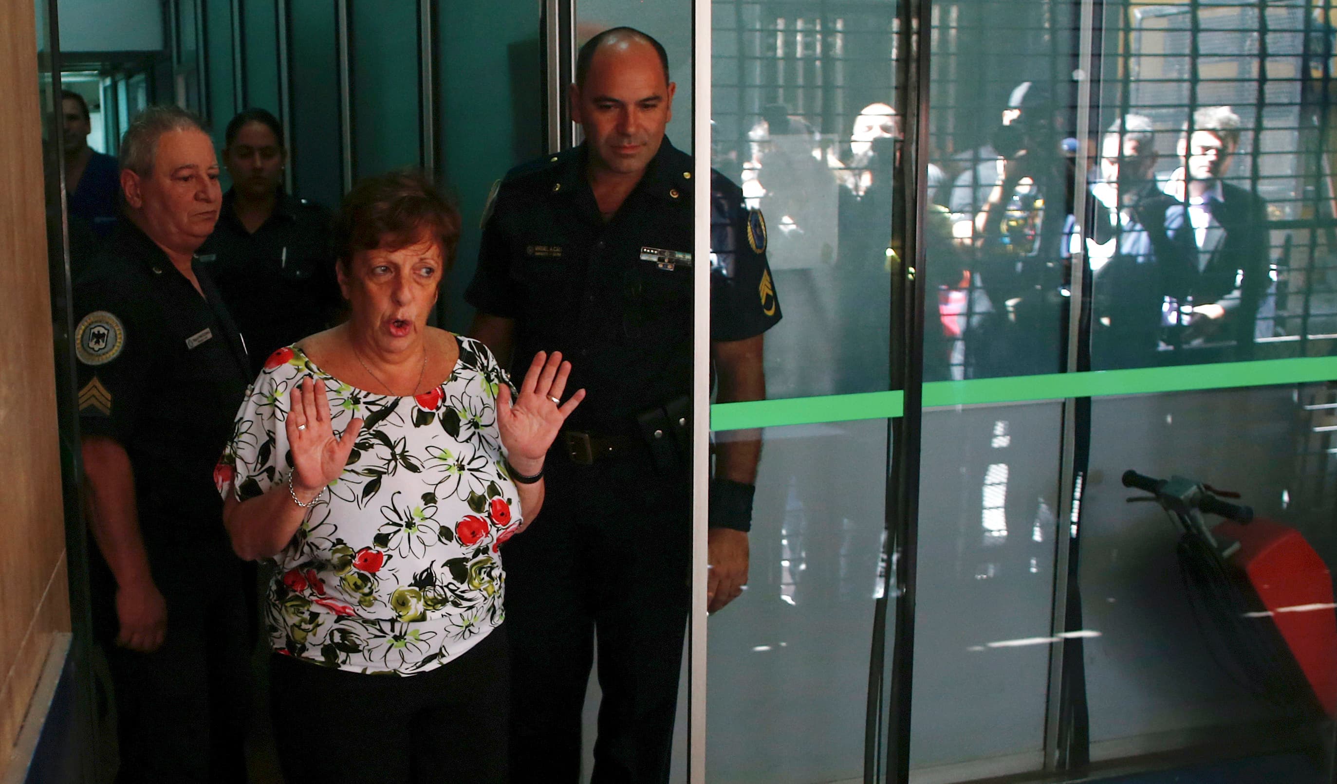 Prosecutor Viviana Fein, who is investigating the death of prosecutor Alberto Nisman, speaks to journalists outside her office in Buenos Aires.