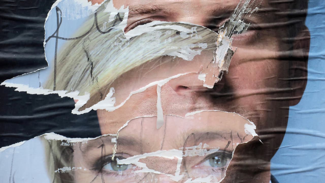 Le Pen Macron posters