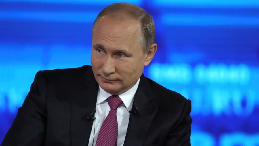 Russian President Vladimir Putin attends a live nationwide broadcasted call-in in Moscow, Russia, June 15.