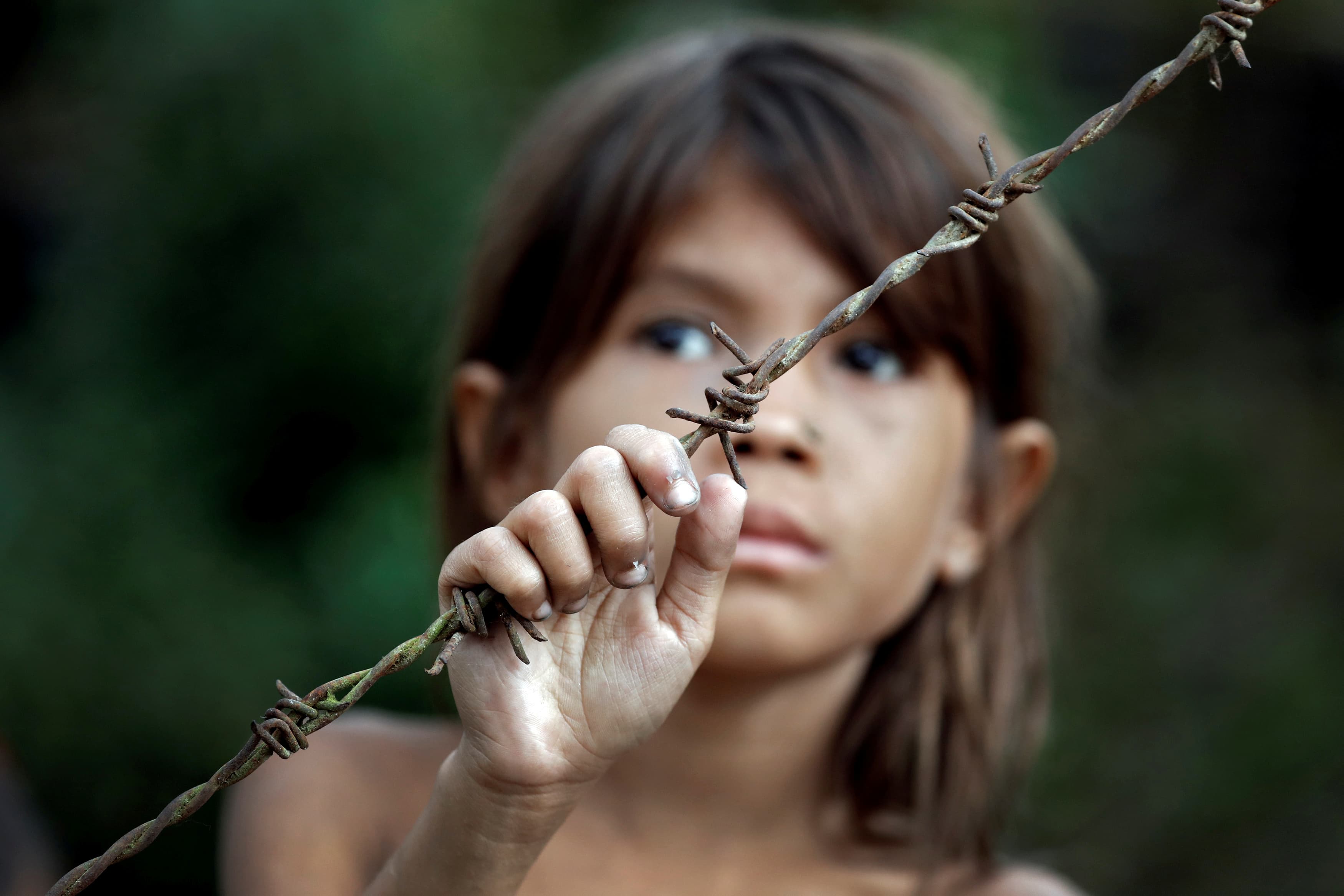 A Rohingya refugee girl at a camp in Cox's Bazar, Bangladesh.