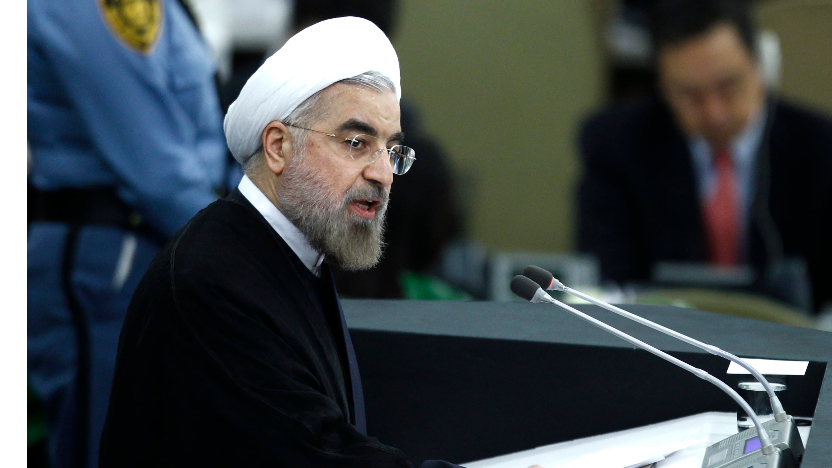 Iran's President Hasan Rouhani addresses the 68th United Nations General Assembly at UN headquarters in New York, September 24, 2013.