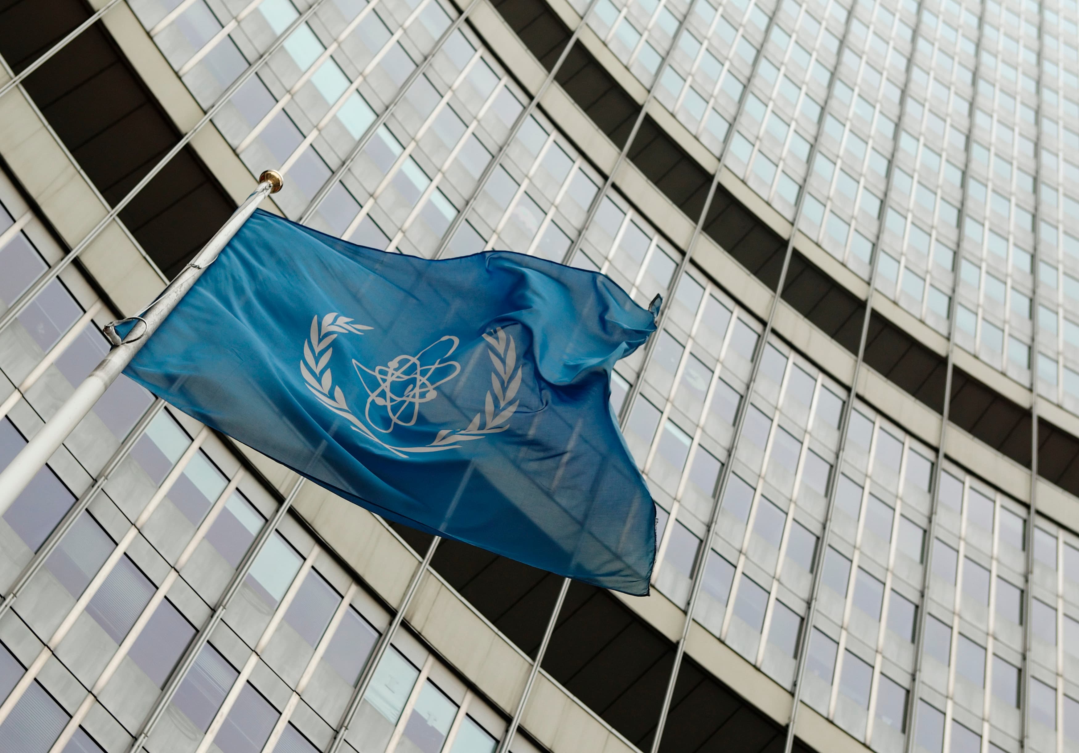 The flag of the International Atomic Energy Agency