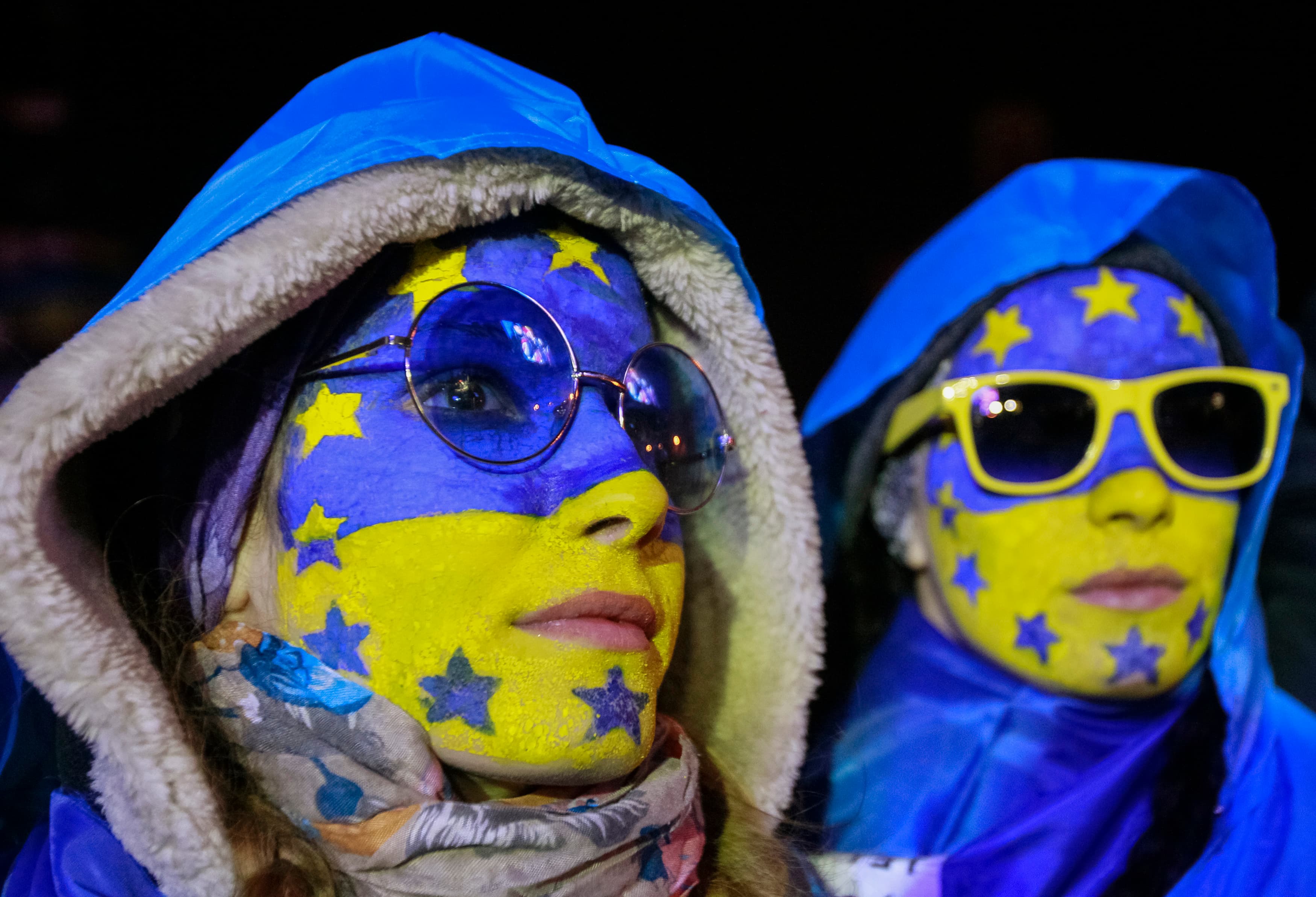 Demonstrators at a rally at Independence Square in Kiev