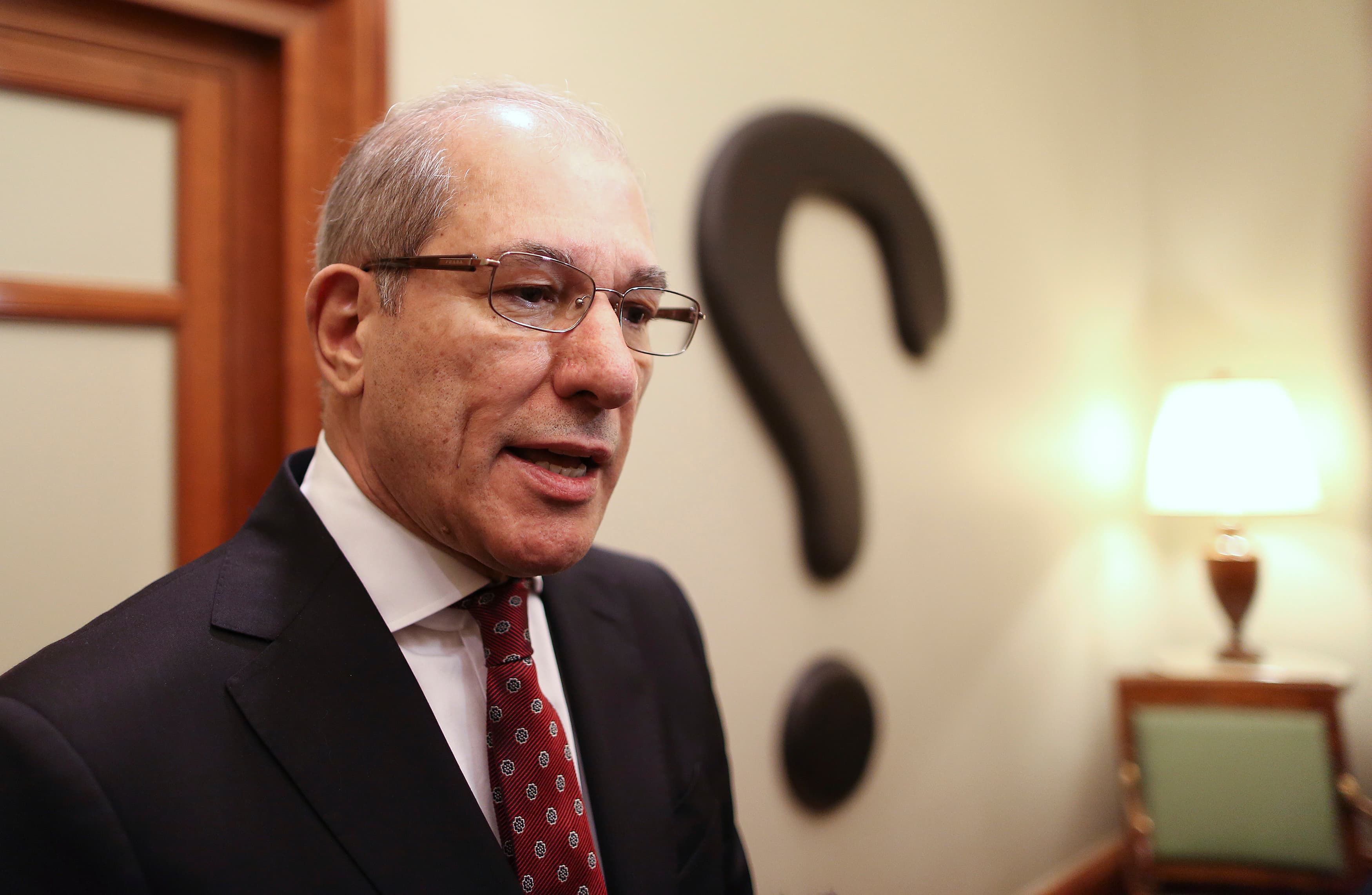 Ahmet Uzumcu, head of the Organisation for the Prohibition of Chemical Weapons, speaks during an interview in Rome January 16, 2014. The removal and destruction of the most dangerous agents in Syria's chemical weapons arsenal may not be completed until th