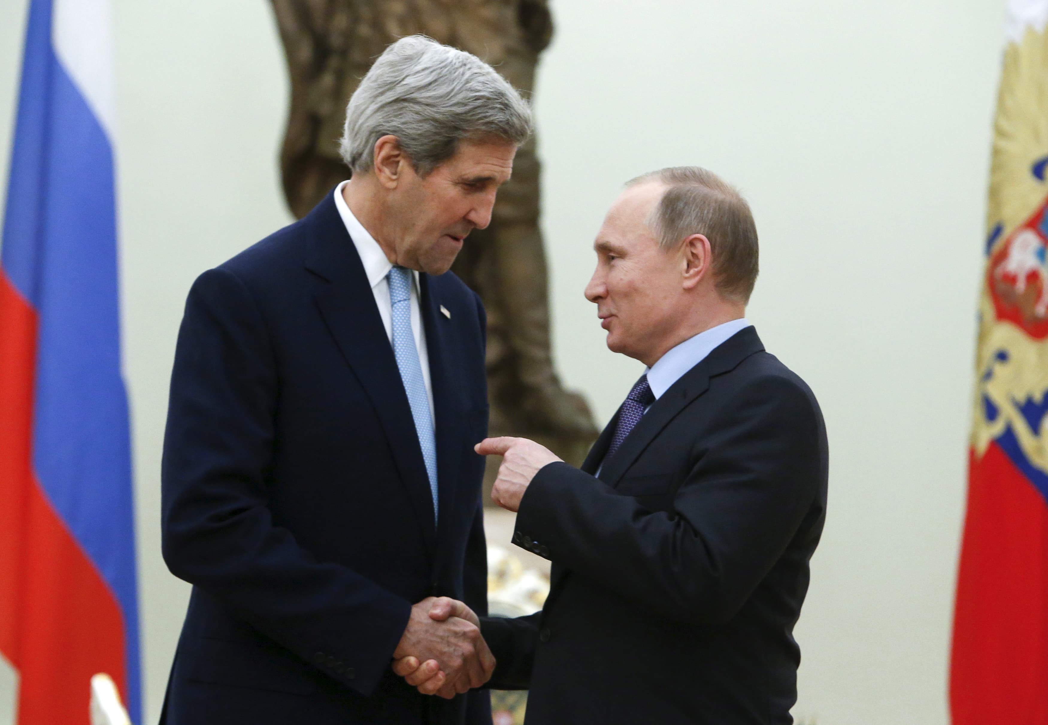 Vladimir Putin and John Kerry