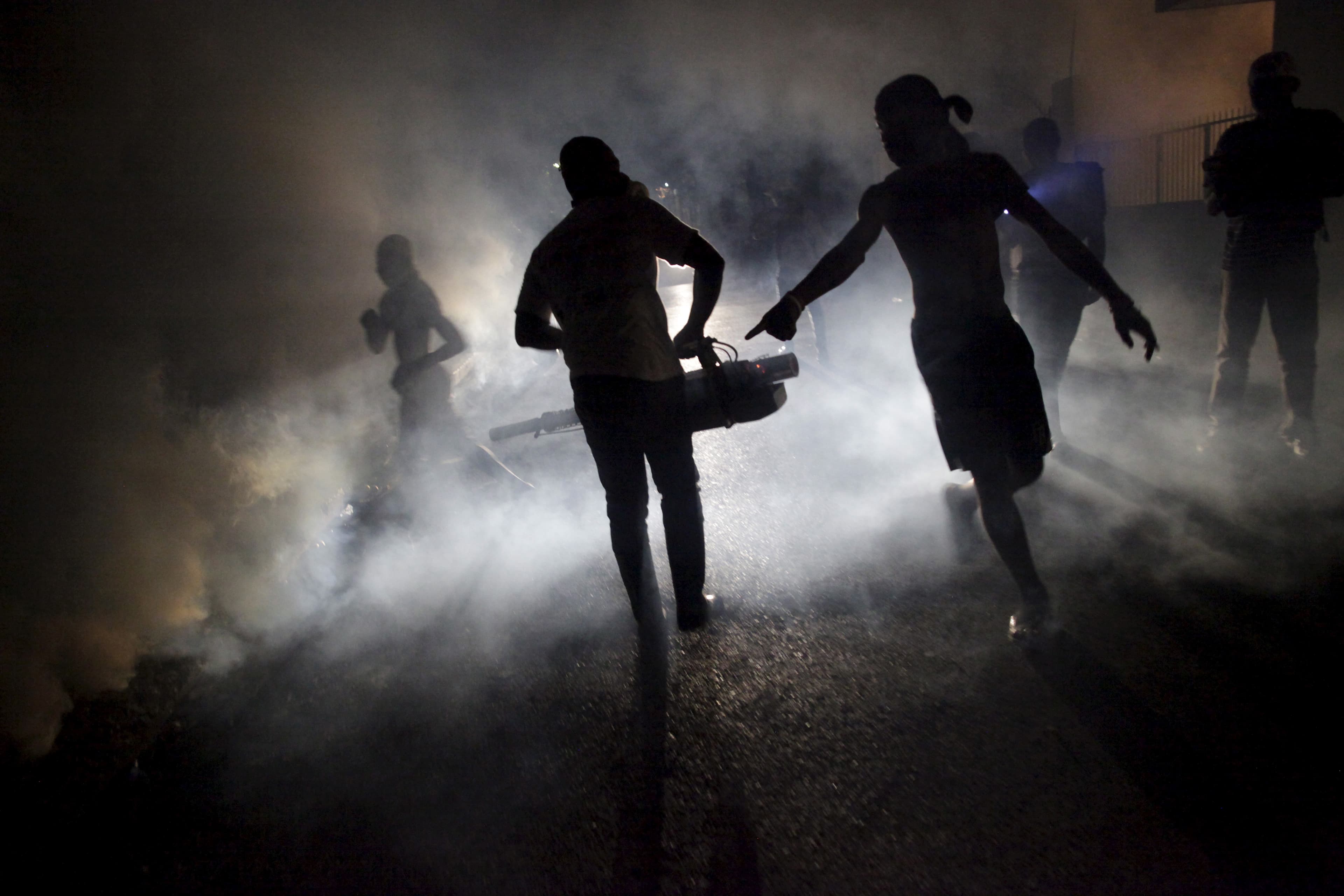 Fumigating against dengue, Zika