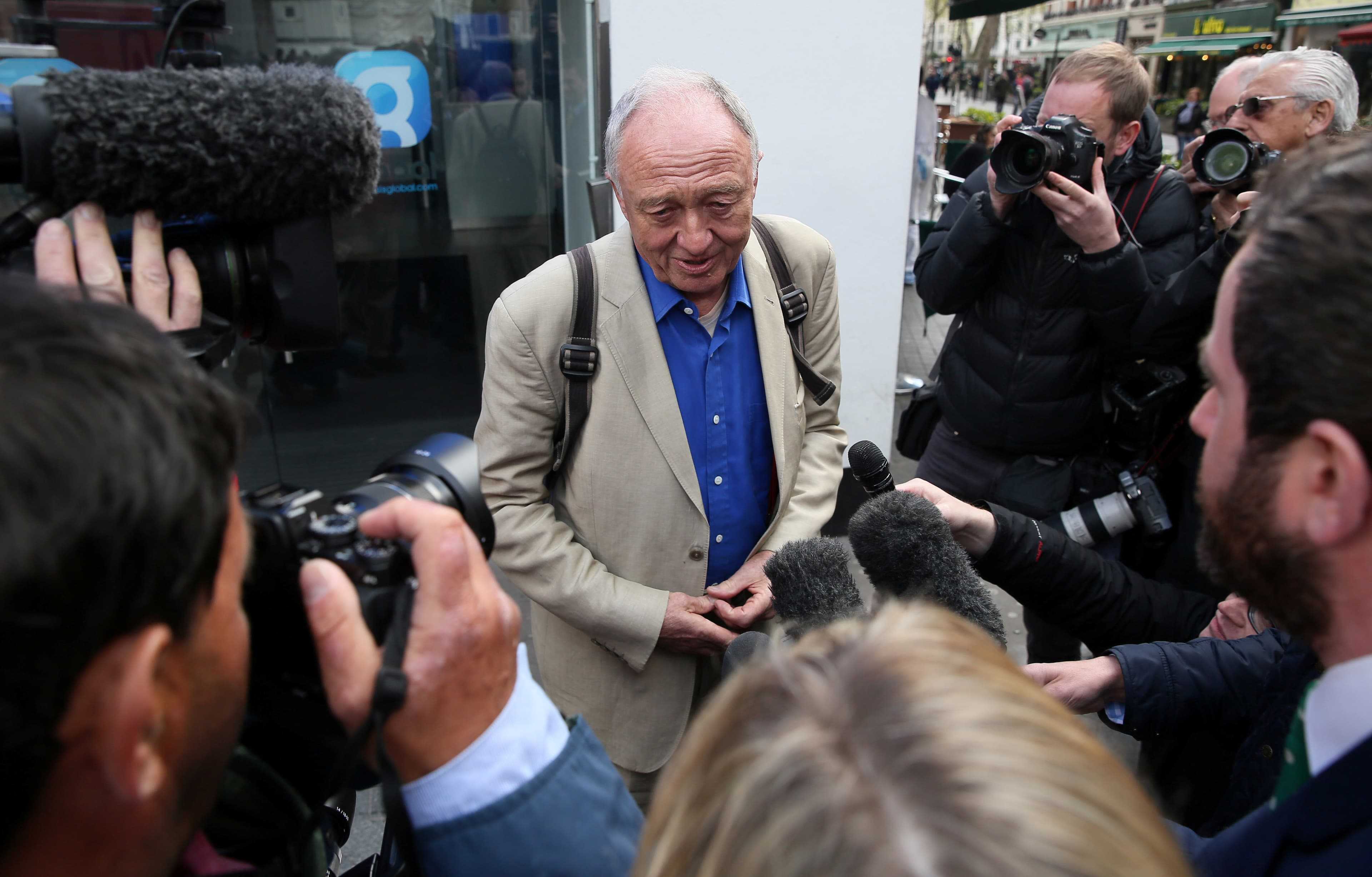 Former London mayor Ken Livingstone speaks to the media in London on April 30, 2016.