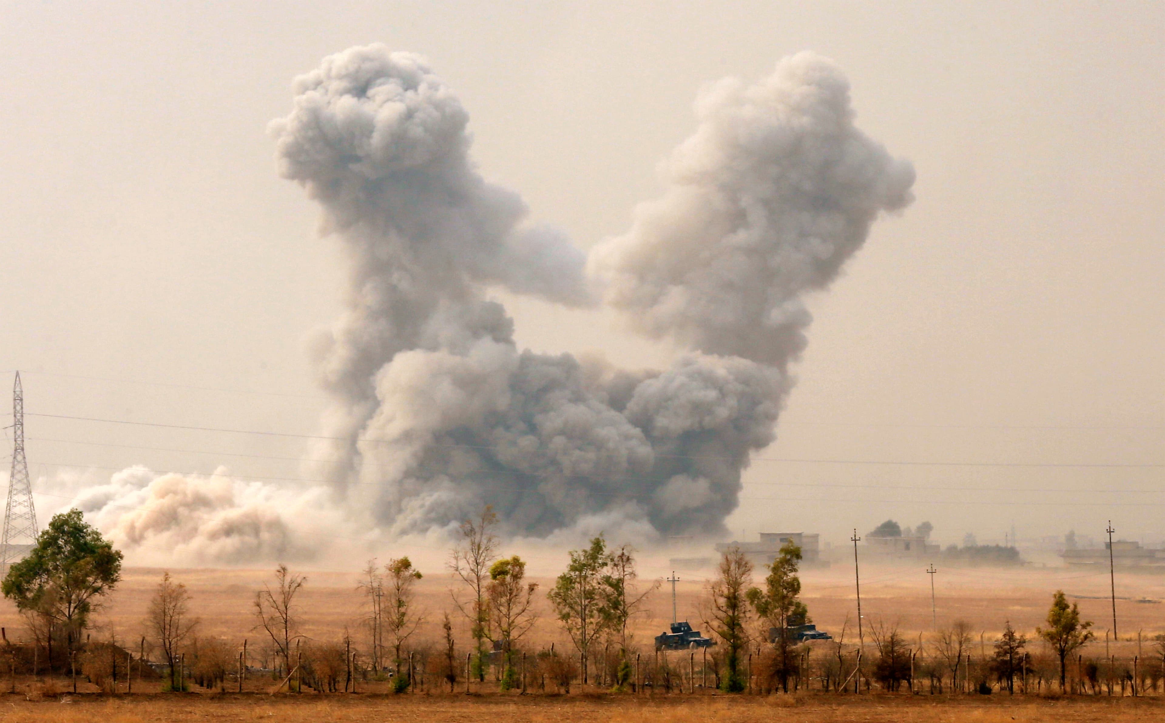 Smoke rises after a US airstrike near Mosul, October 24th 2016