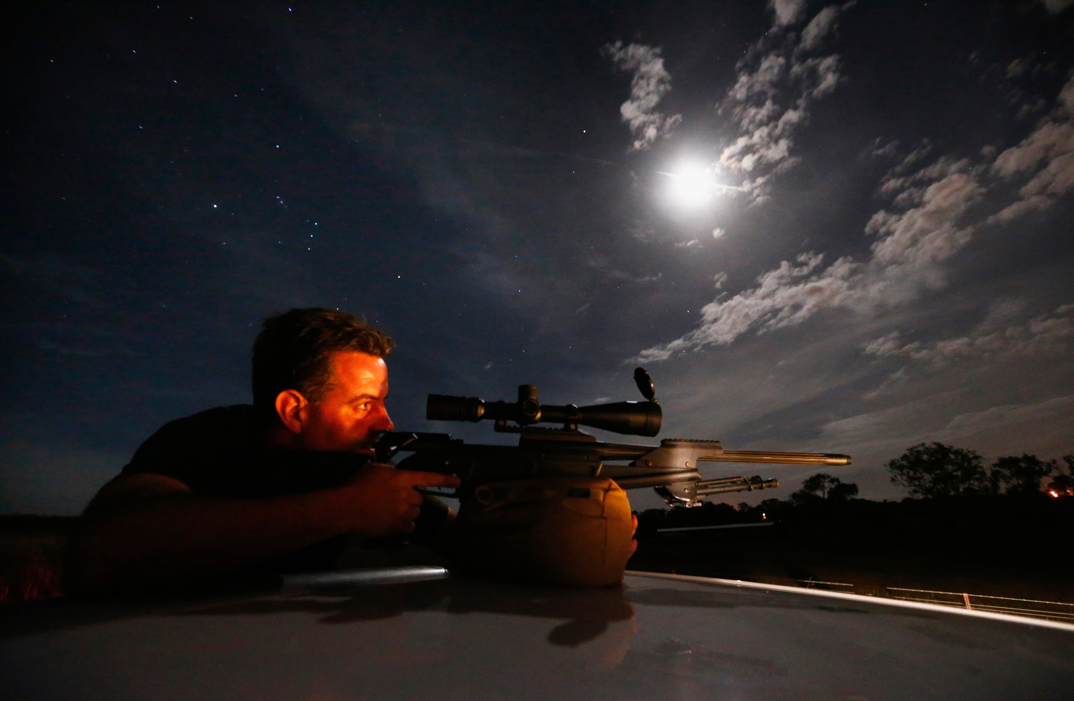 A kangeroo hunter at work, using a licensed weapon. Australia's gun culture has changed in recent years.