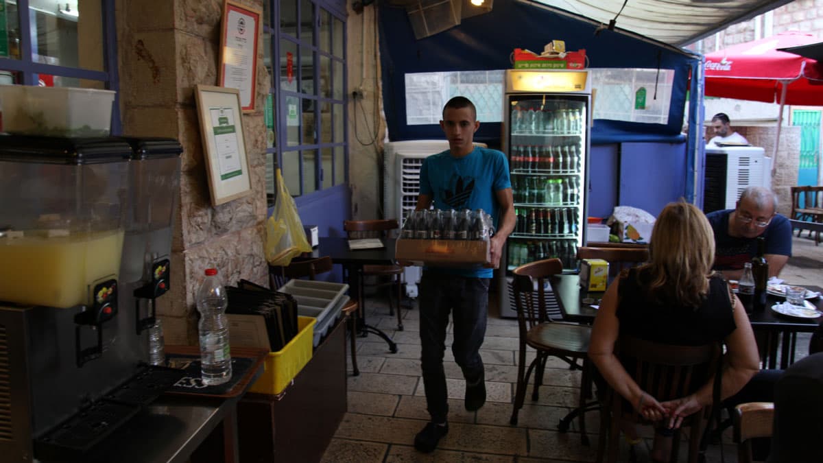 A Palestinian worker at Azura in Jerusalem.