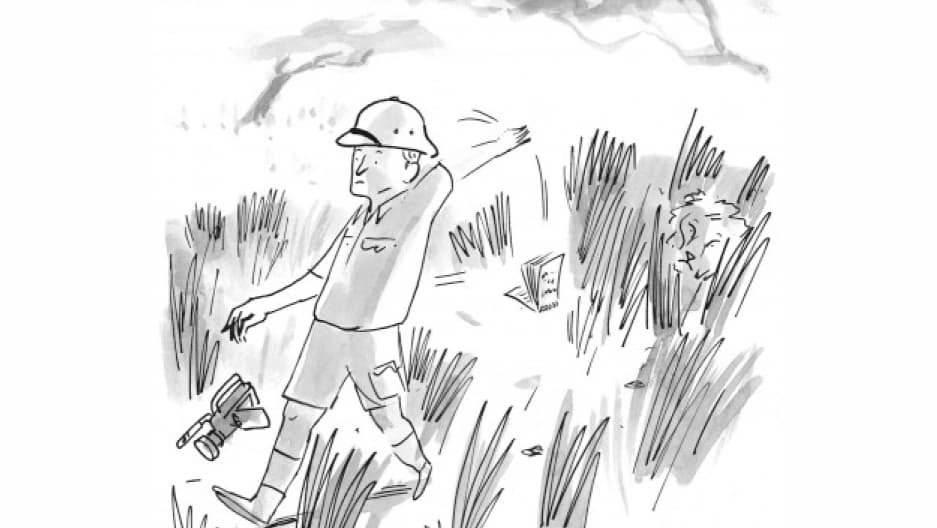 “Scientists proposed that male lions’ skill at ambushing prey in dense vegetation was previously unknown because of scientists’ fear of being ambushed by male lions in dense vegetation.”