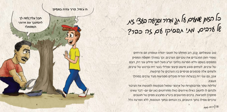 The Israelis work on the olive harvest