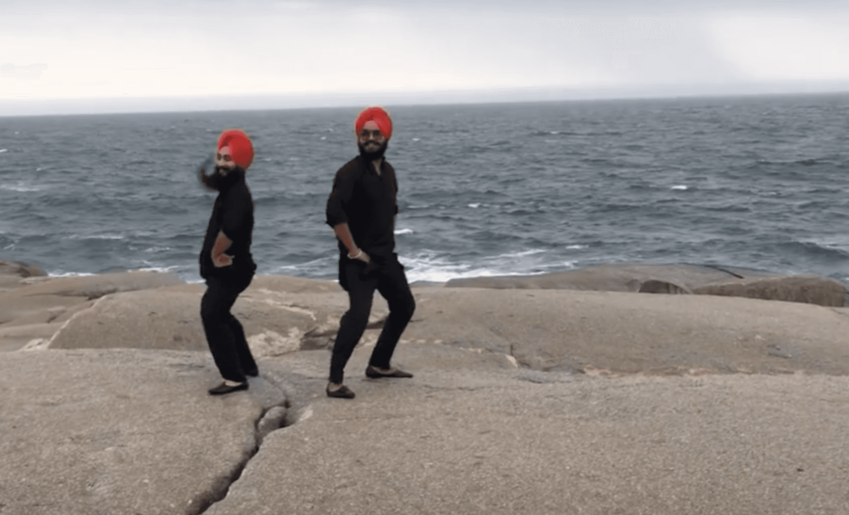 Maritime Bhangra dance in Peggy's Cove, Nova Scotia.