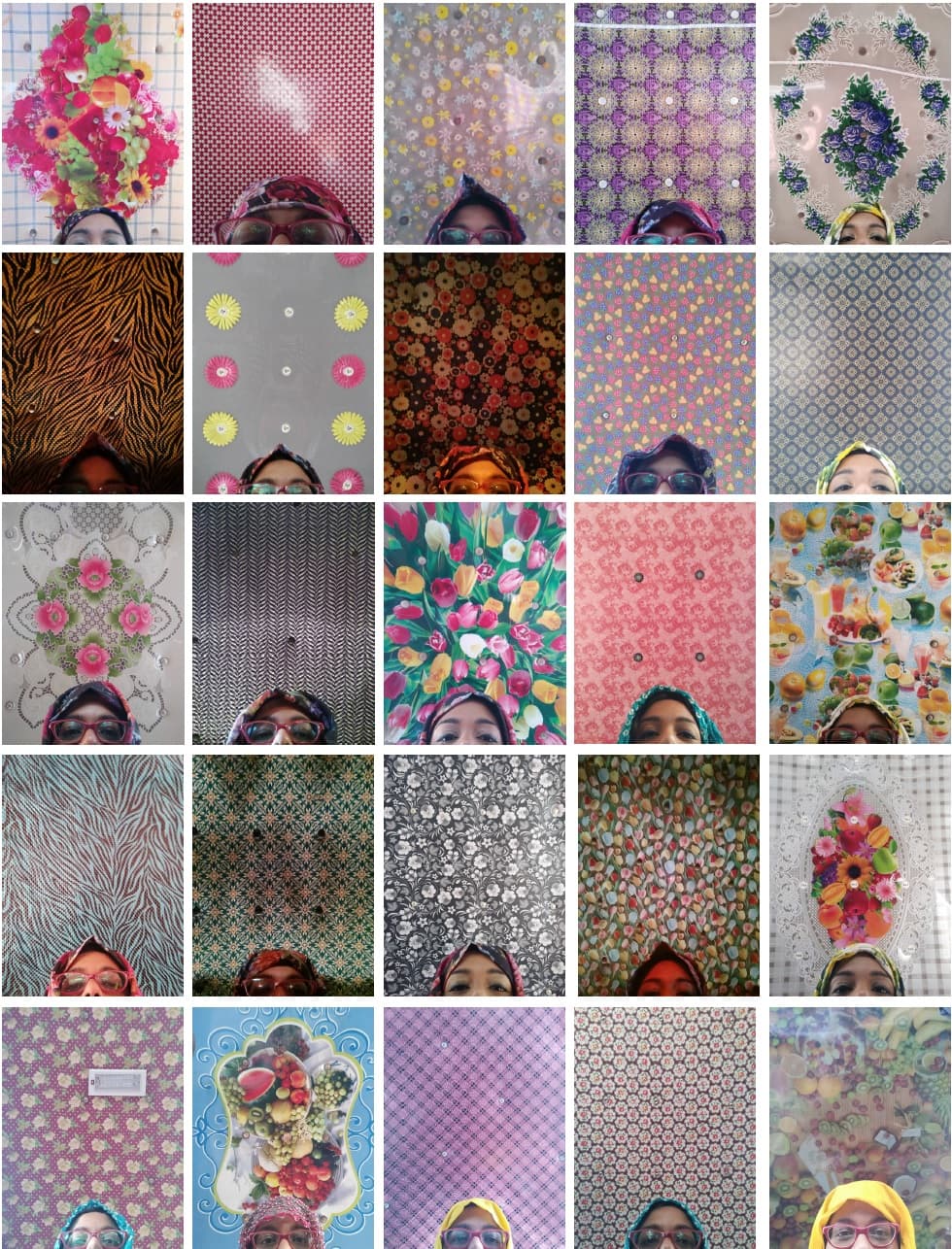 Colorful roofs of taxis.